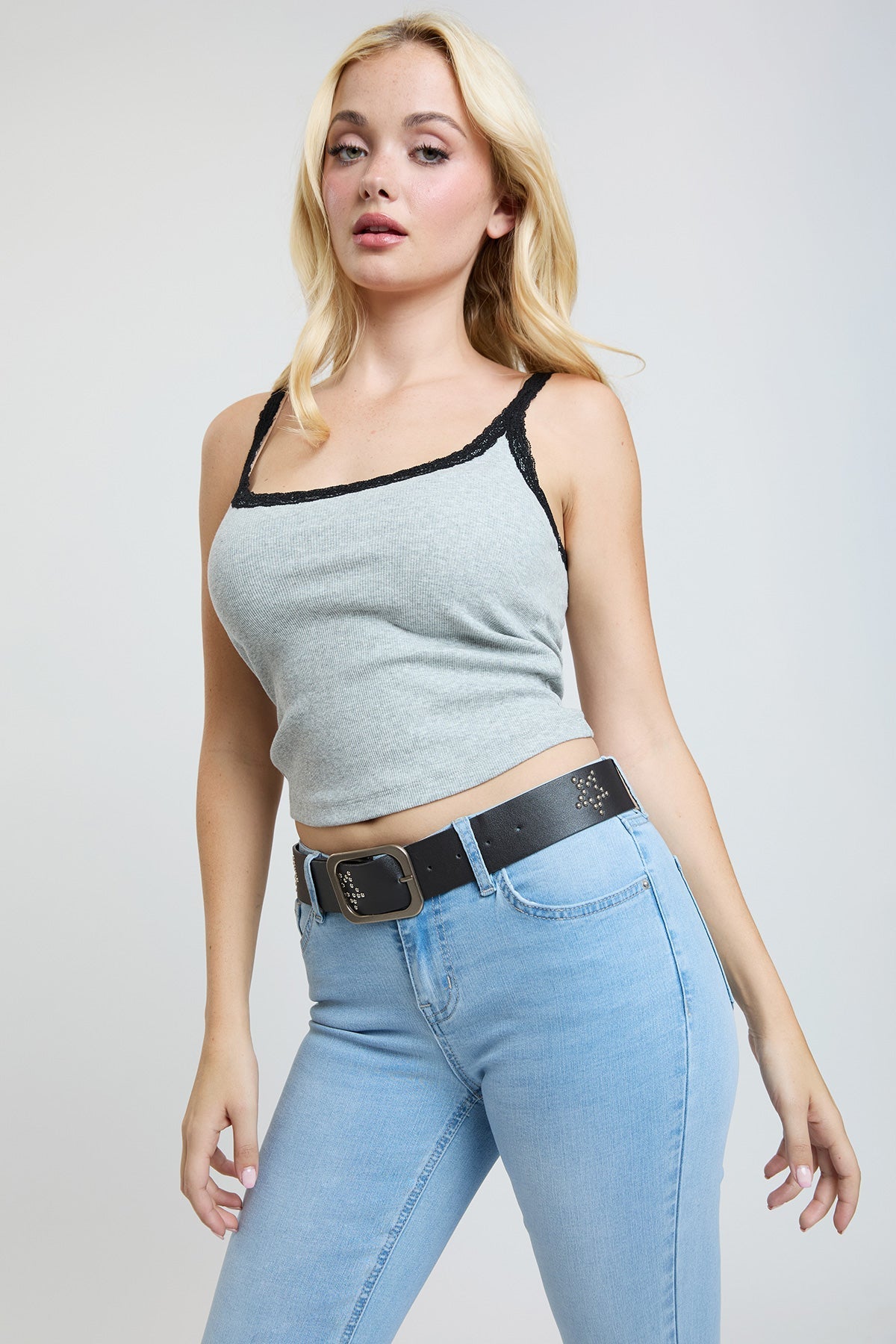 Women's Mid Rise Belted Bootcut Jeans YMI JEANS