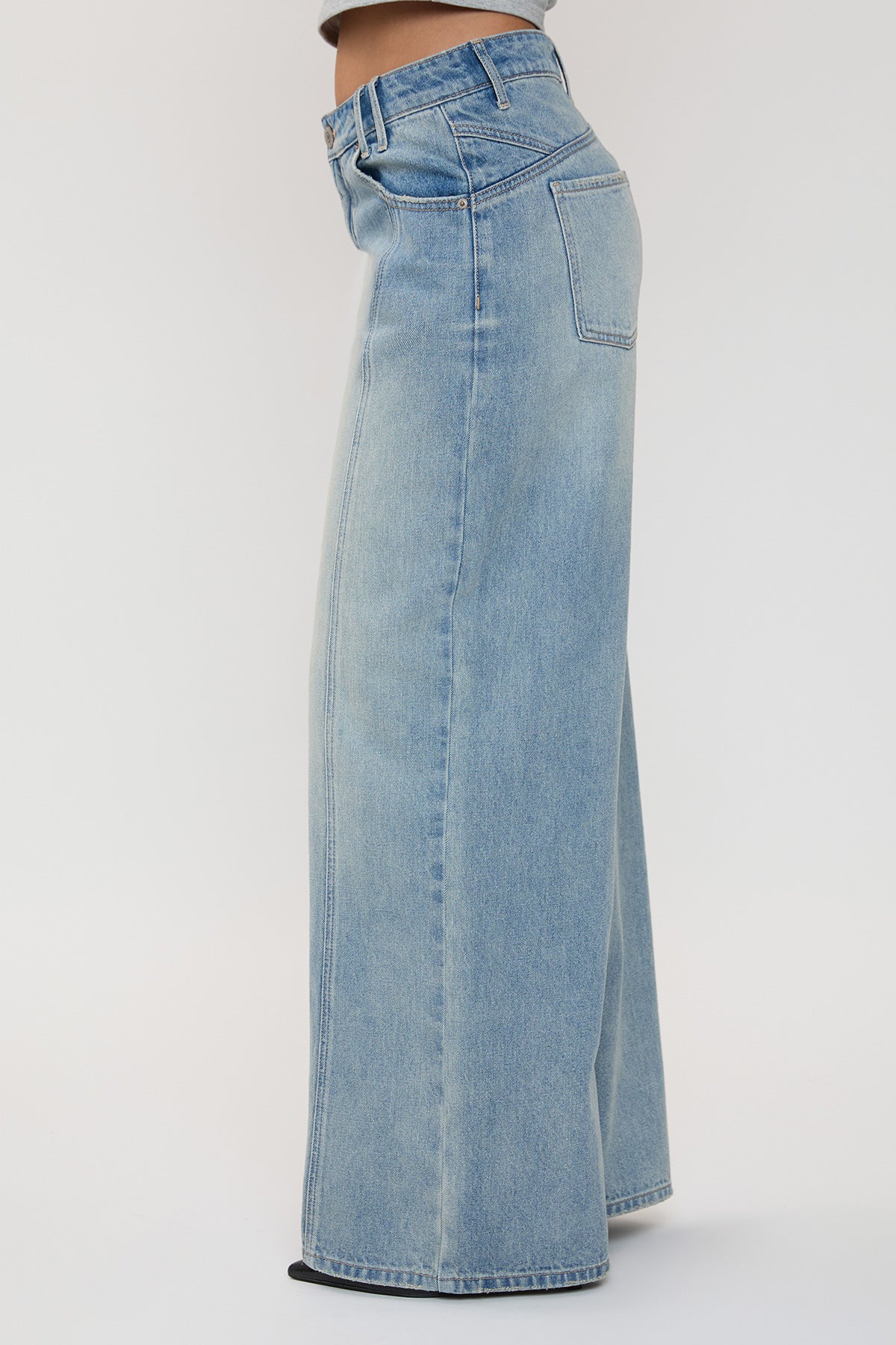 YMI JEANS Women's Relaxed Extra Baggy Wide Leg Jeans - Full View