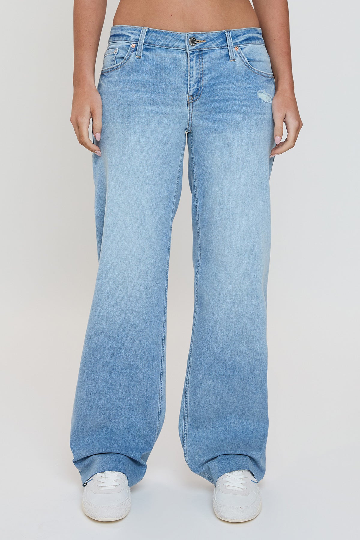 YMI JEANS Women's Britney Low Rise Wide Leg Jeans - Complete View