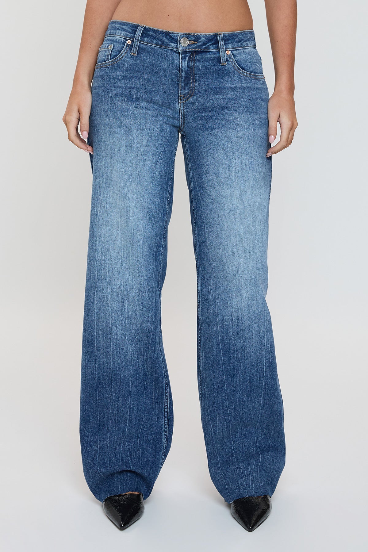 YMI JEANS Women's Britney Low Rise Wide Leg Jeans - Alternate Angle