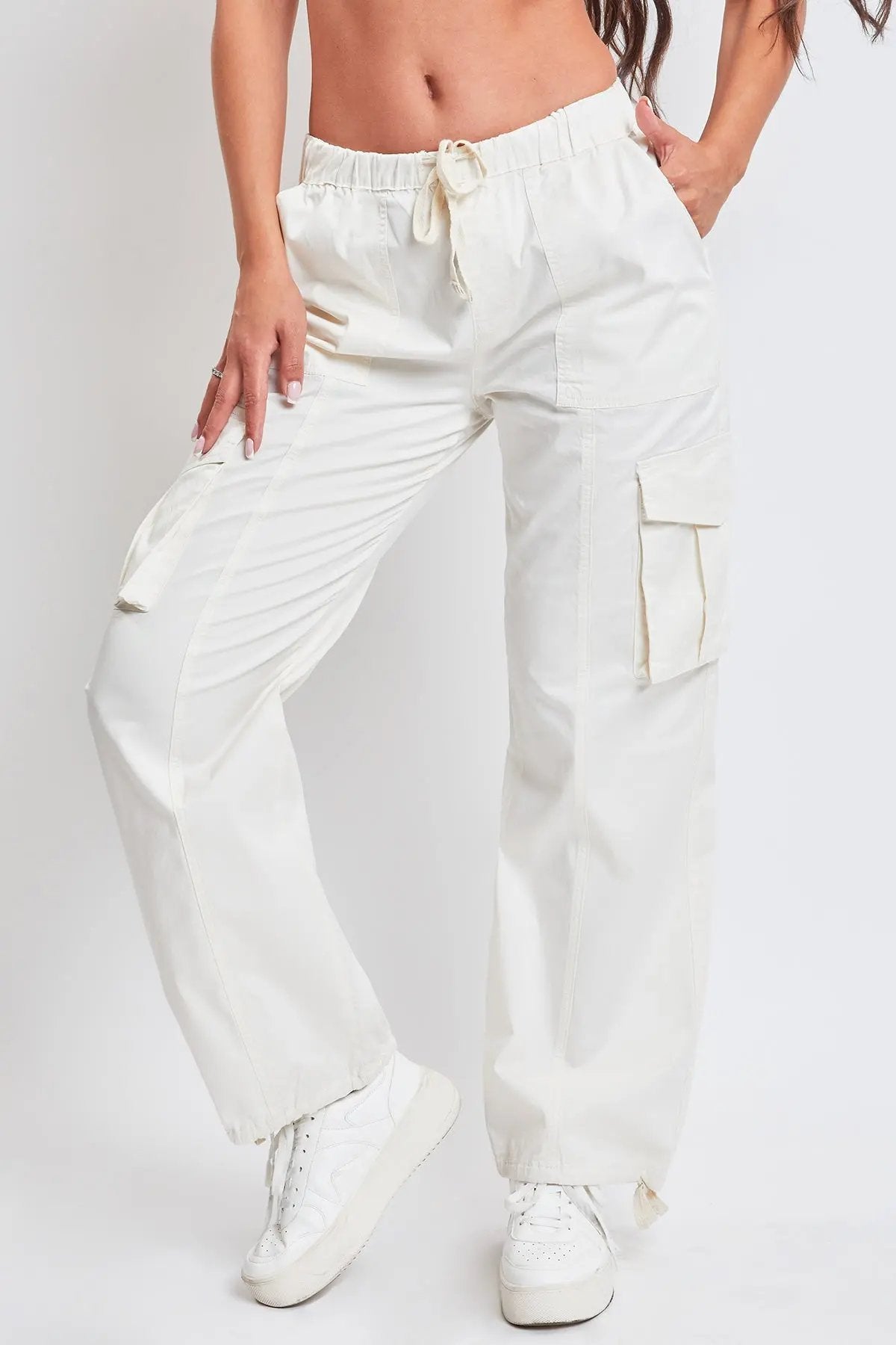 Women's Mid Rise Pull On Cargo Pants - Love Salve