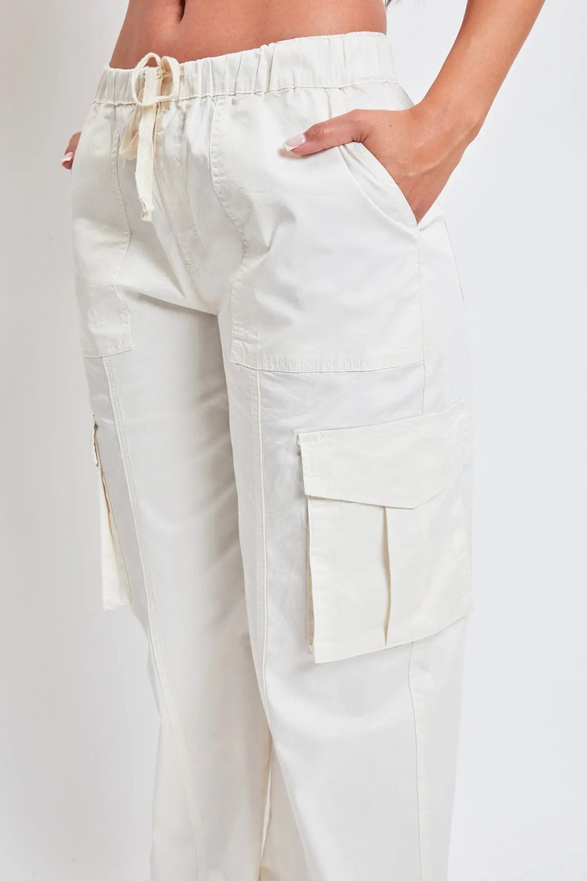 Women's Mid Rise Pull On Cargo Pants - Love Salve