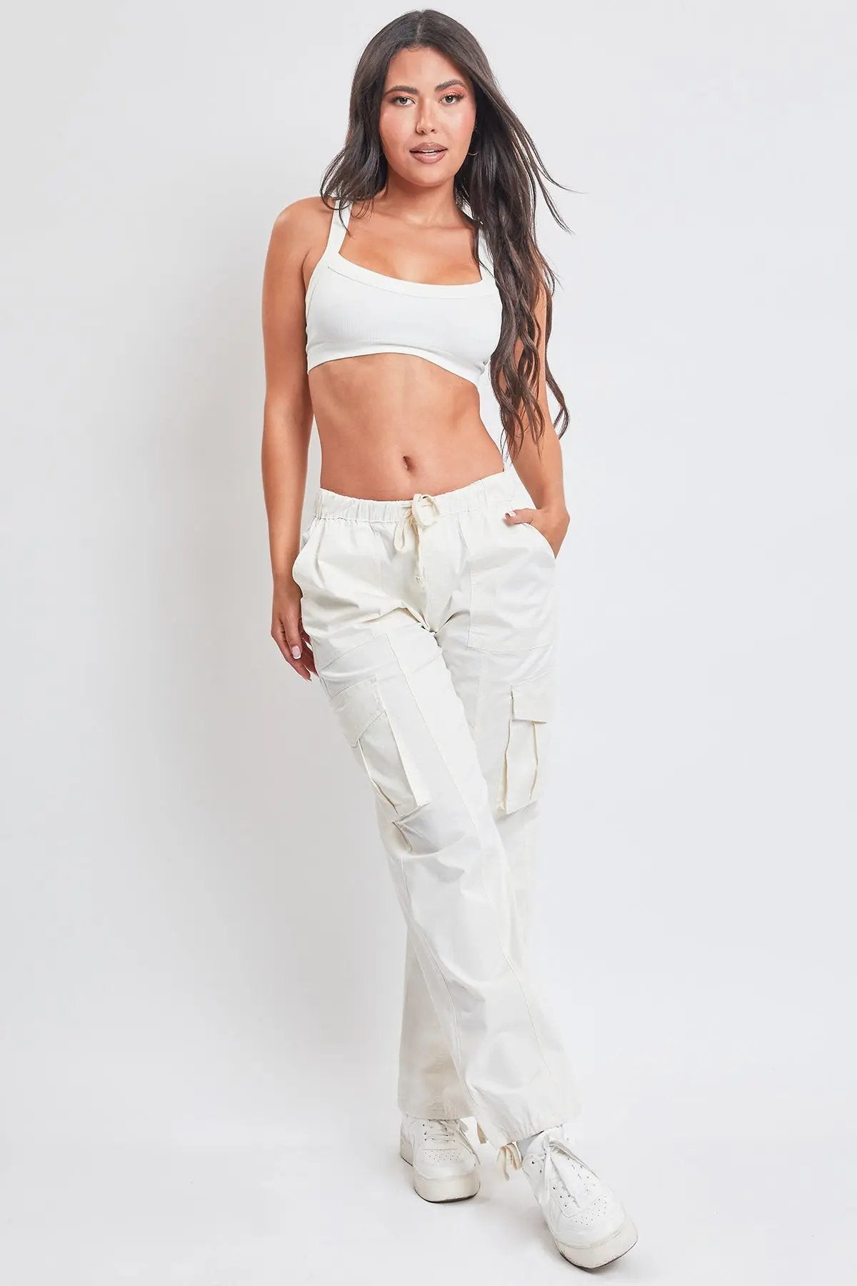 Women's Mid Rise Pull On Cargo Pants - Love Salve