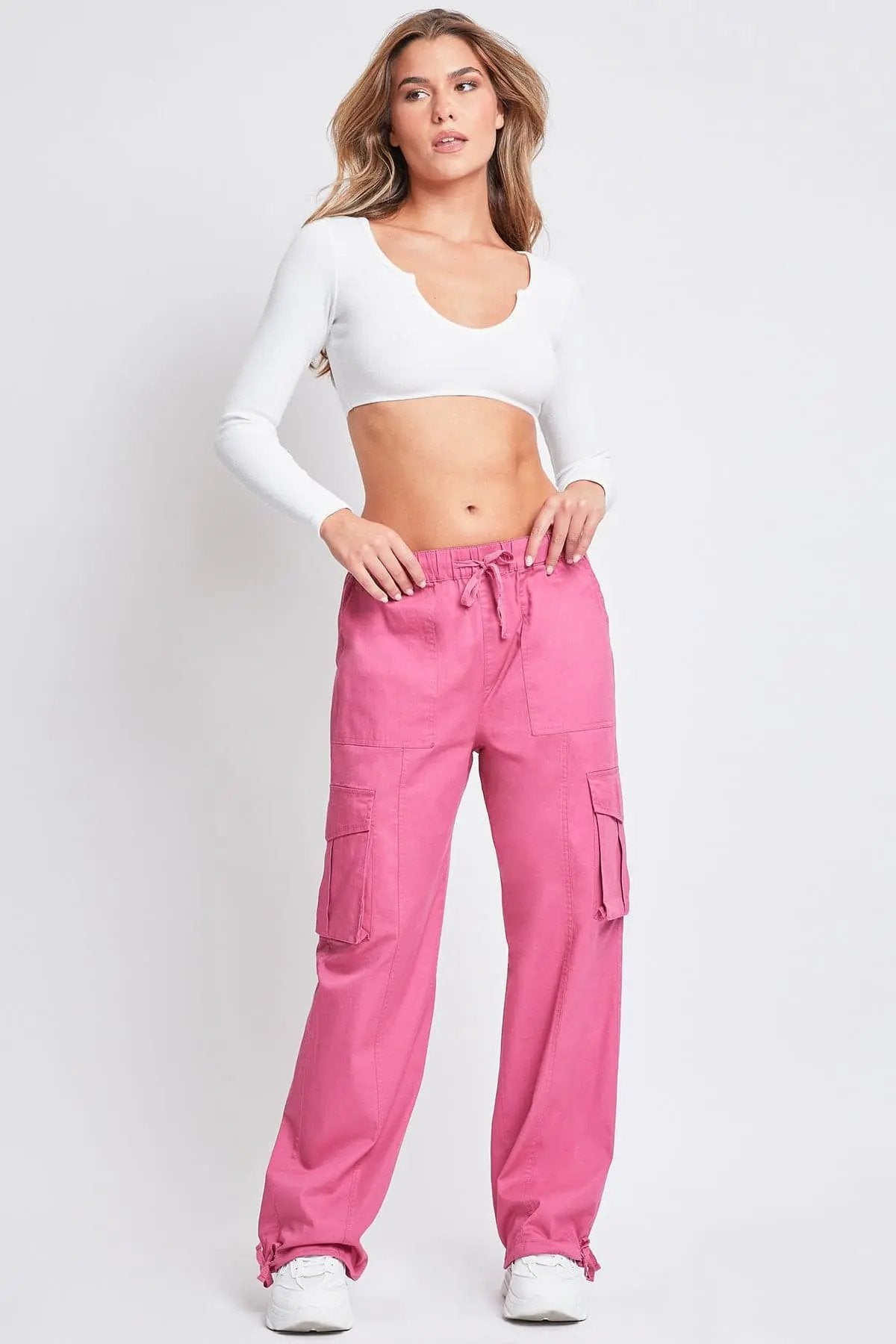 Women's Mid Rise Pull On Cargo Pants - Love Salve