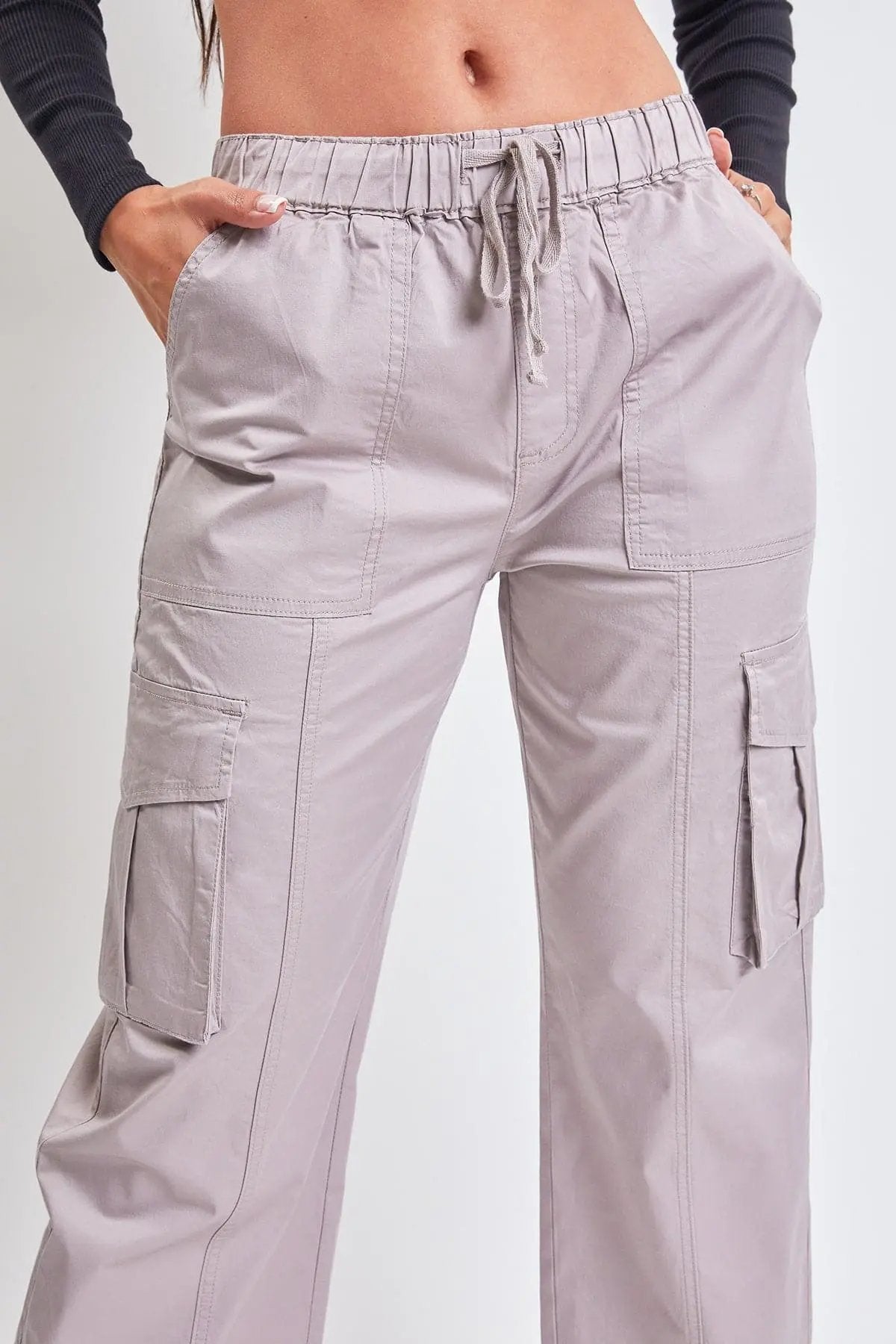Women's Mid Rise Pull On Cargo Pants - Love Salve
