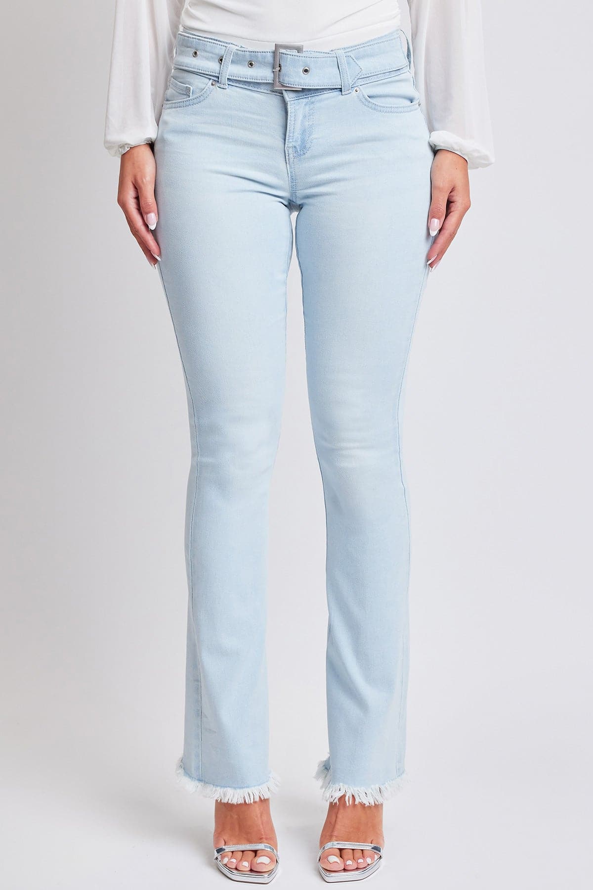 Women's Belted Flare Jeans YMI JEANS