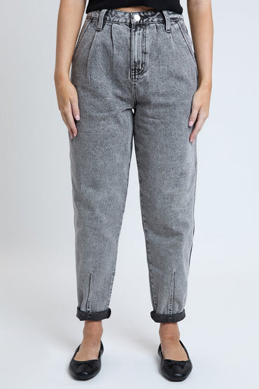Women's Pleated Mom Jeans - Love Salve 