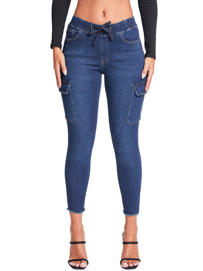 Women's Skinny Cargo Jeans - Love Salve 