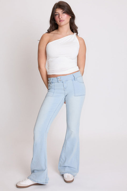 Women's Flare Flap Back Pocket Jeans YMI JEANS
