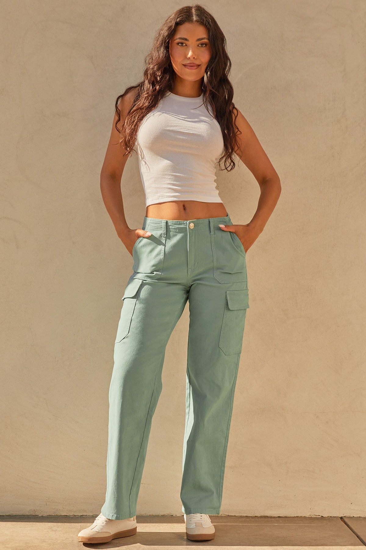 Women’s High Rise Straight  Cargo Pants YMI JEANS