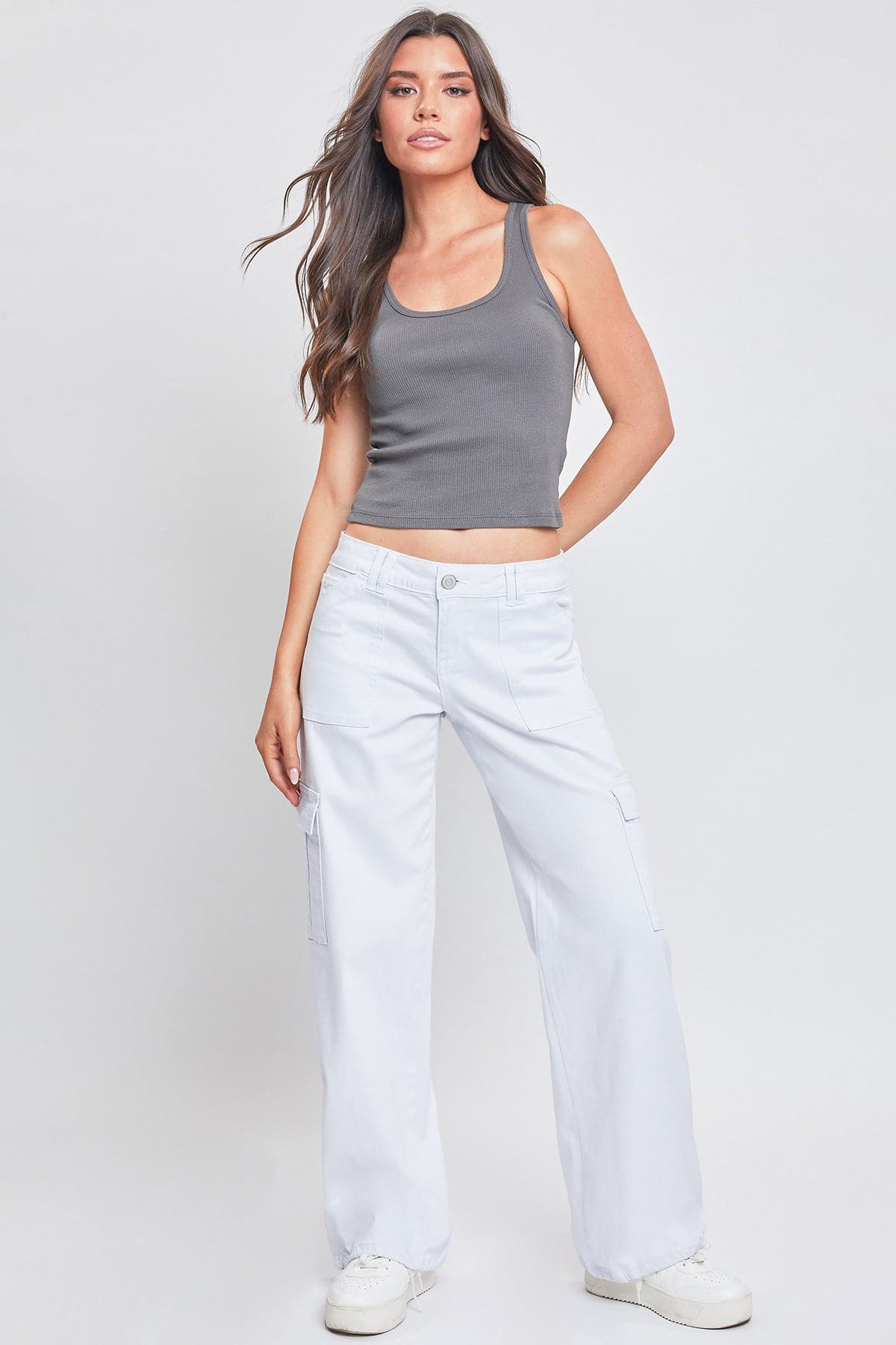 Women's Cargo Jeans with Bungee Hem YMI JEANS