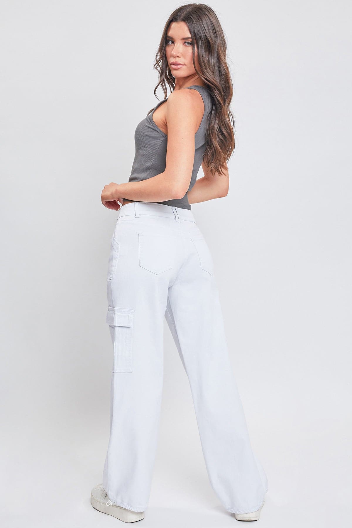 Women's Cargo Jeans with Bungee Hem YMI JEANS