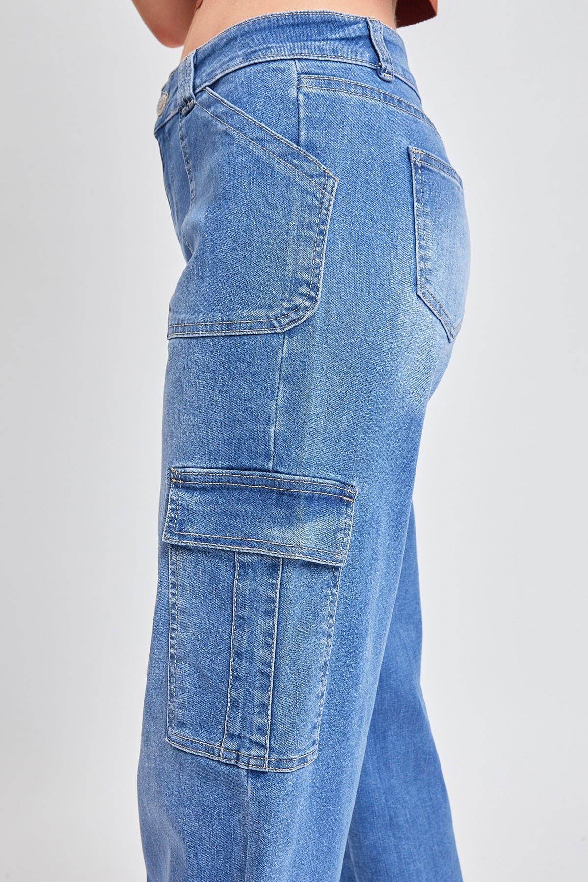 Women's Cargo Jeans with Bungee Hem YMI JEANS