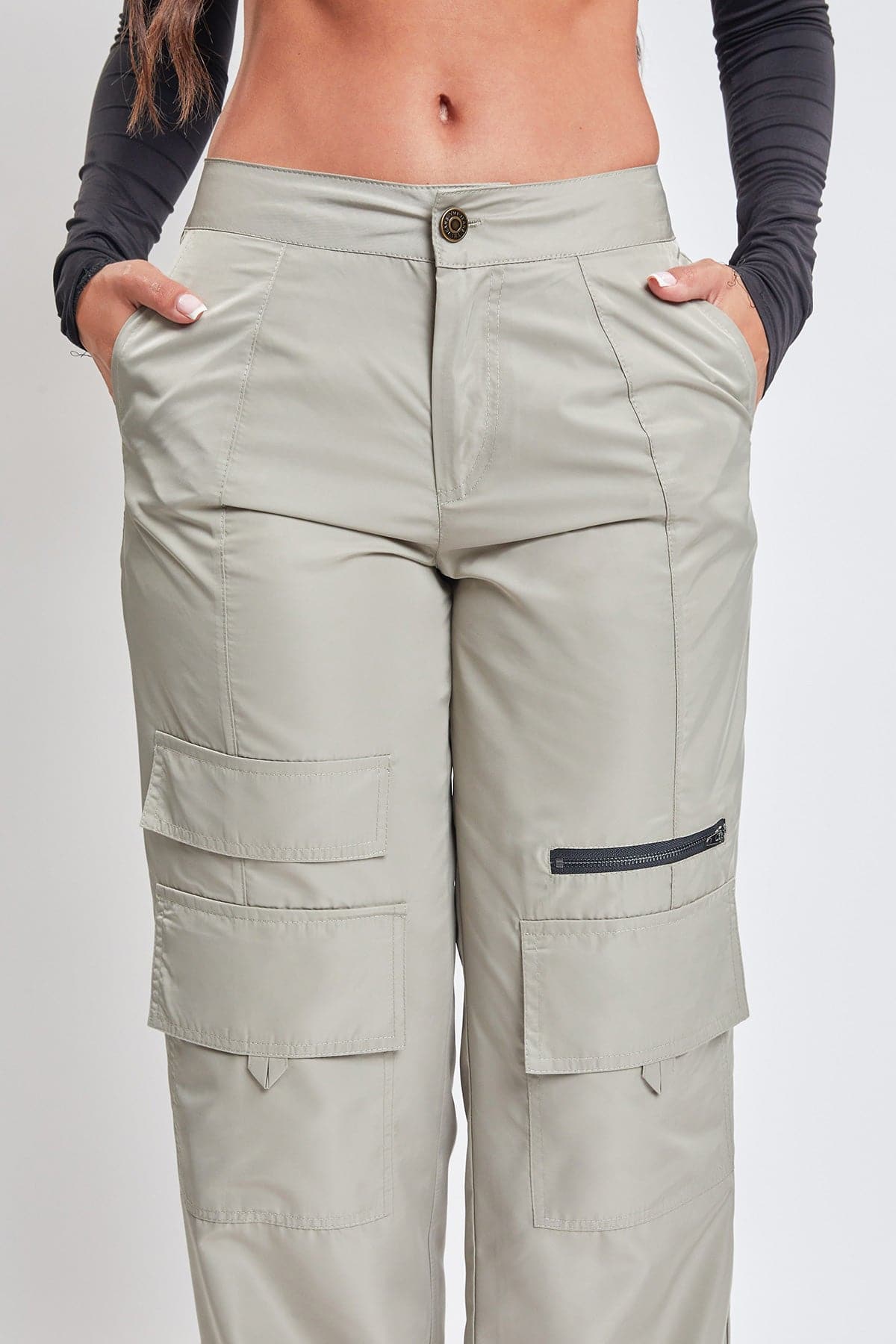 Women's Nylon Cargo Pants YMI JEANS