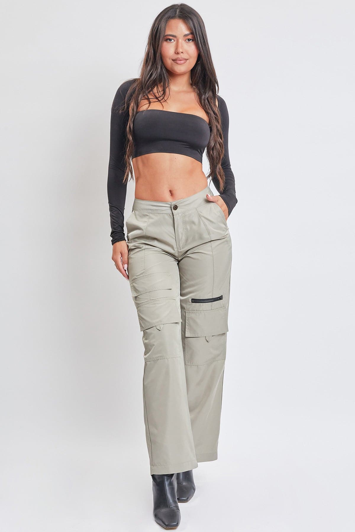 Women's Nylon Cargo Pants YMI JEANS