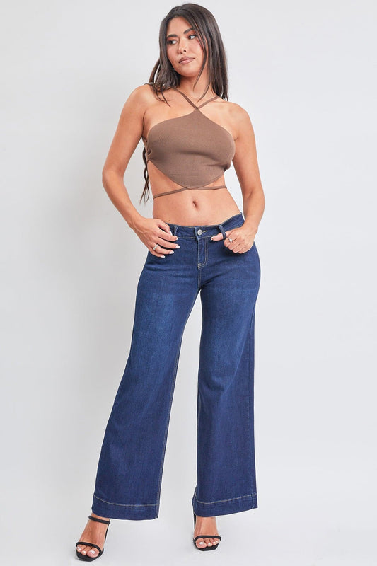 YMI JEANS Women's Wide Leg Low Rise Jeans - Main Product Image