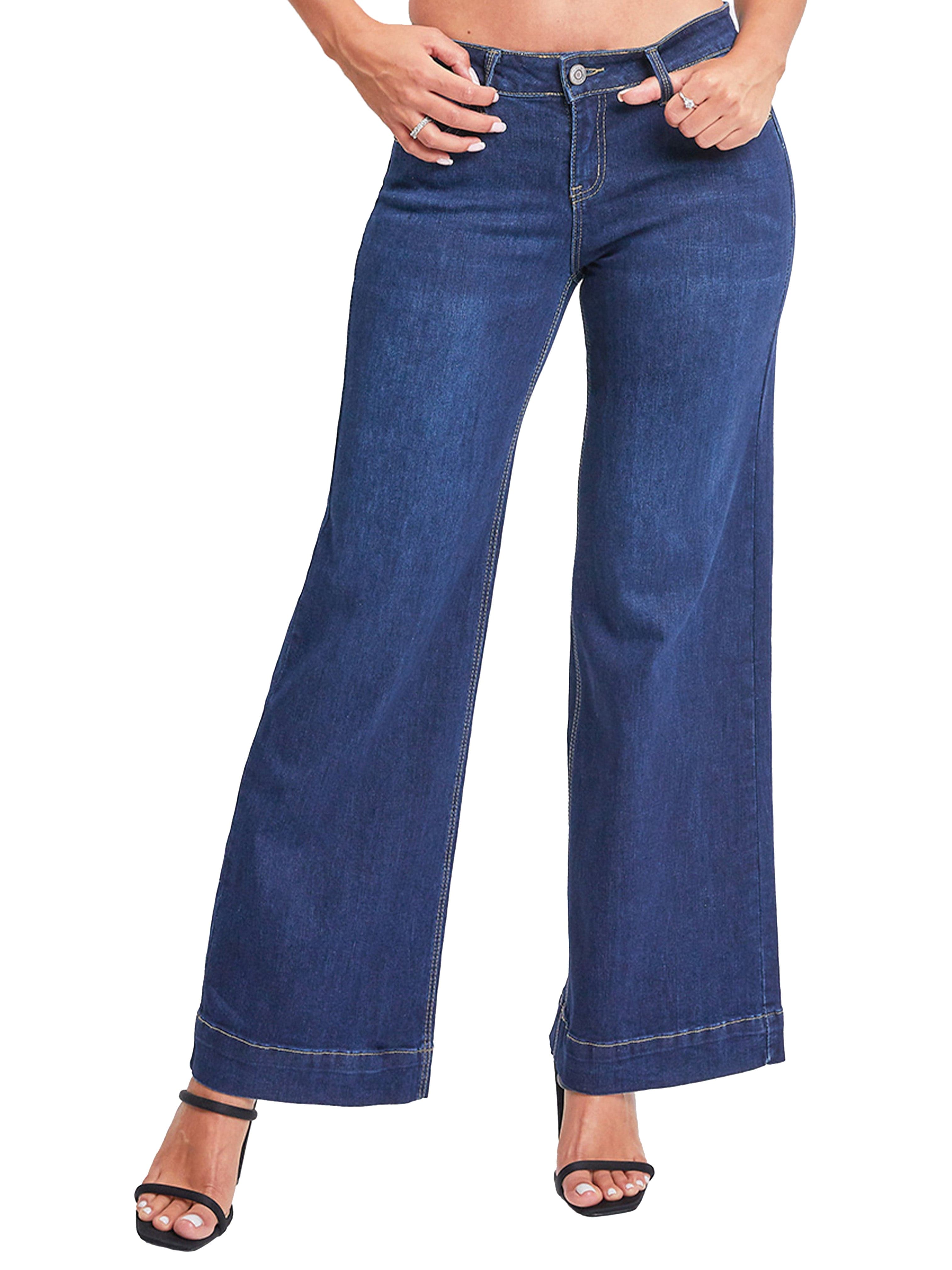 YMI JEANS Women's Wide Leg Low Rise Jeans - Alternate Angle