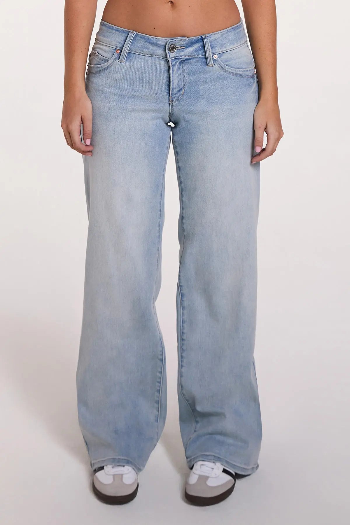 Women's Luxe Low Rise WannaBettaButt Wide Leg Jeans YMI JEANS