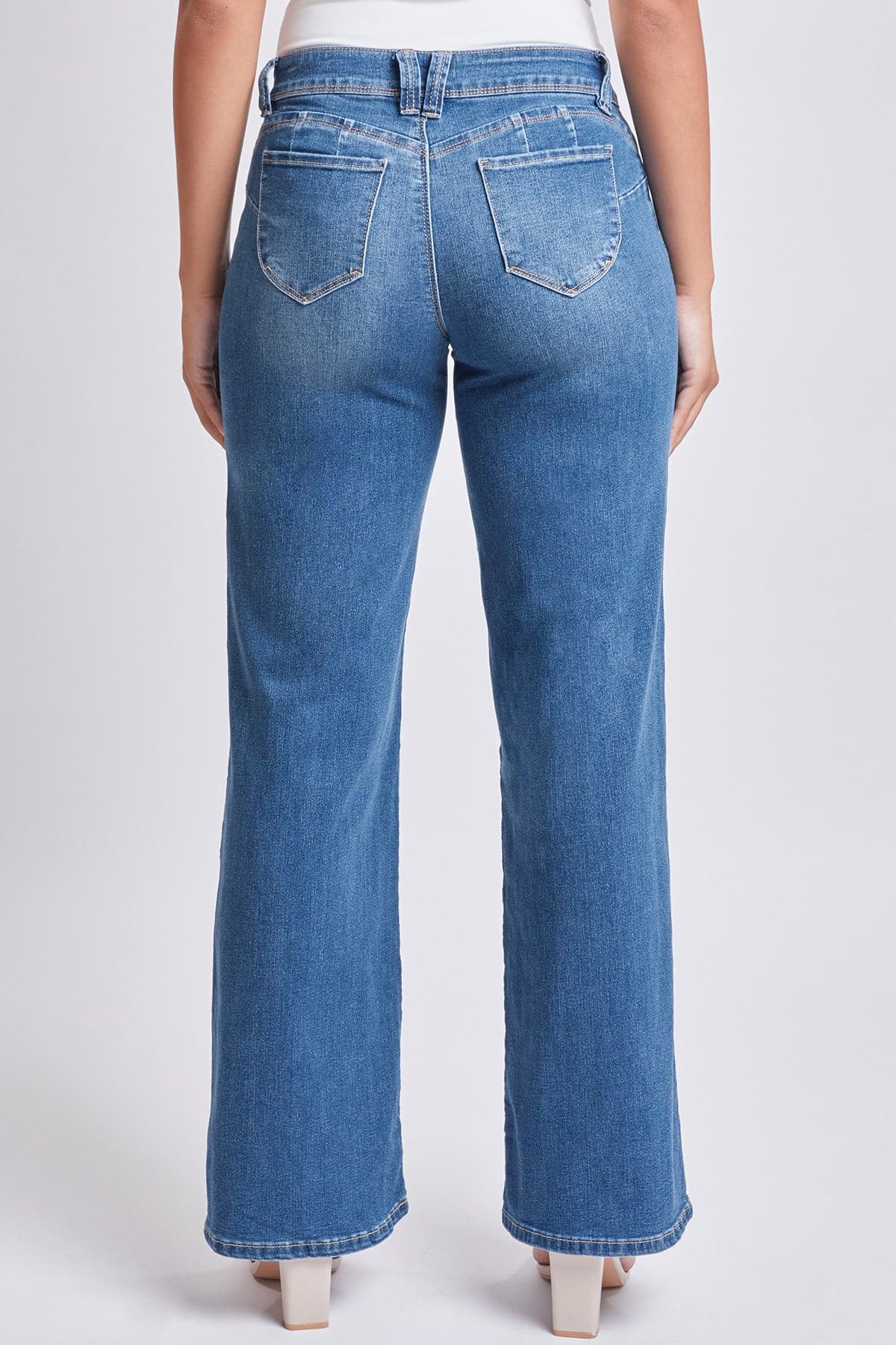 YMI JEANS Women’s WannaBettaButt Low Rise Wide Leg Jeans - Full View