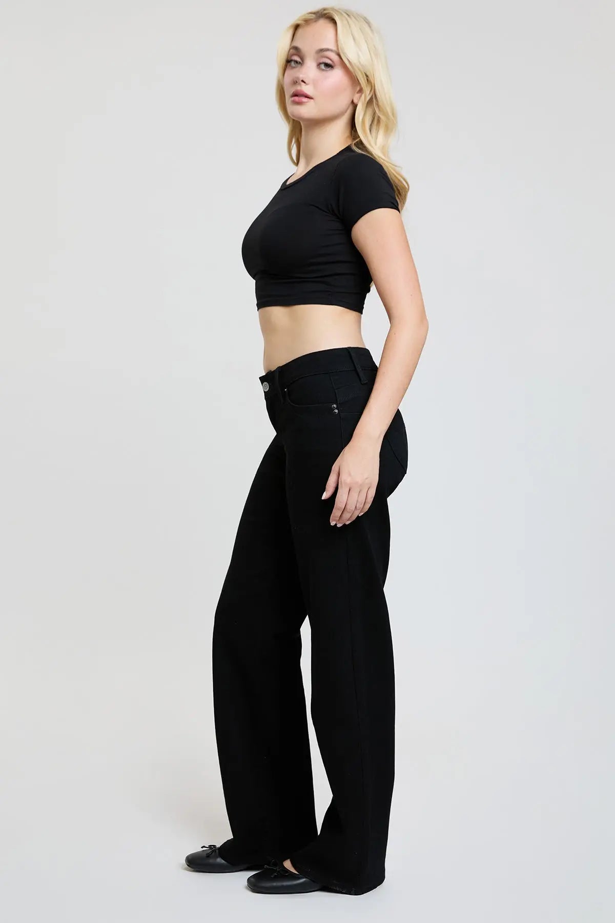 Women's Luxe Low Rise WannaBettaButt Wide Leg Jeans YMI JEANS