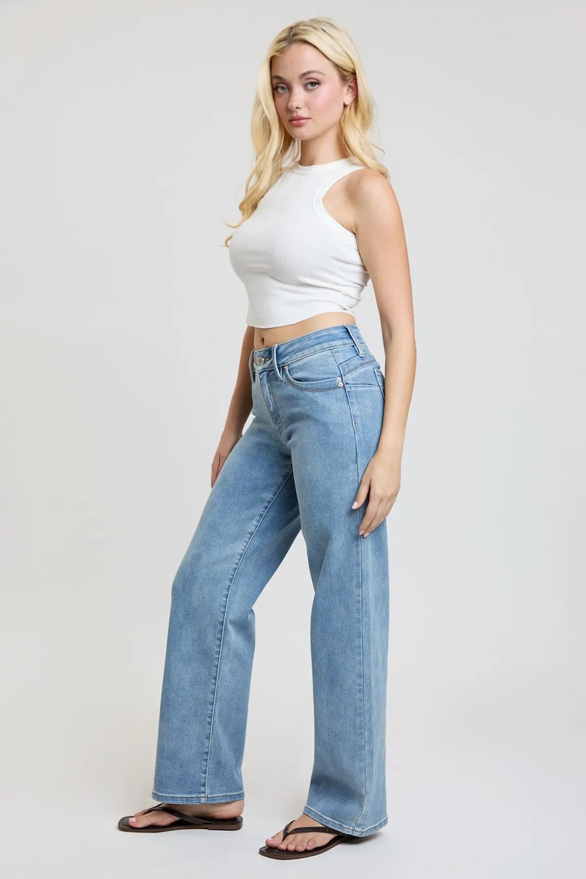 Women's Luxe High Rise WannaBettaButt Straight  Jeans YMI JEANS