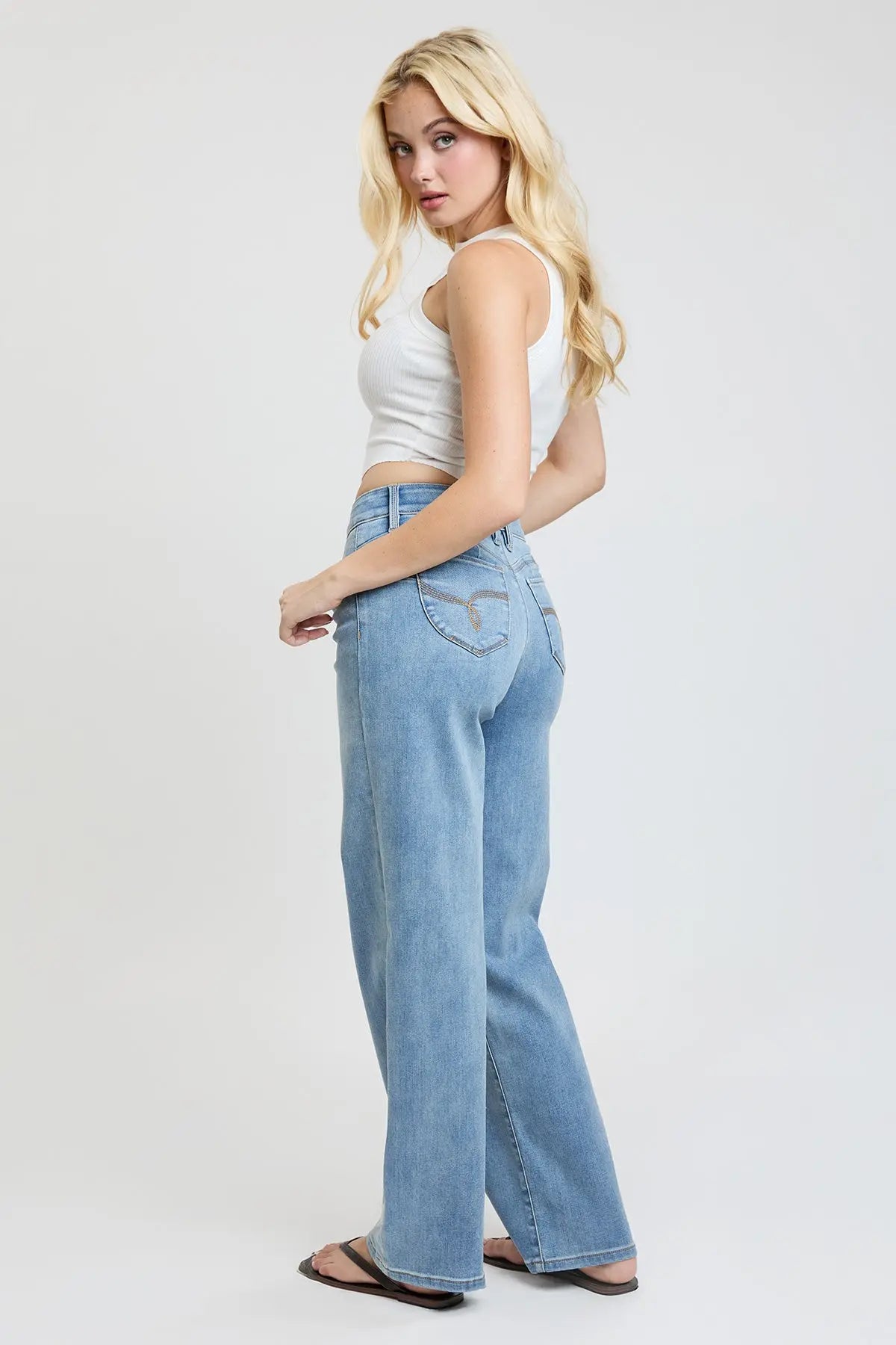 Women's Luxe High Rise WannaBettaButt Straight  Jeans YMI JEANS