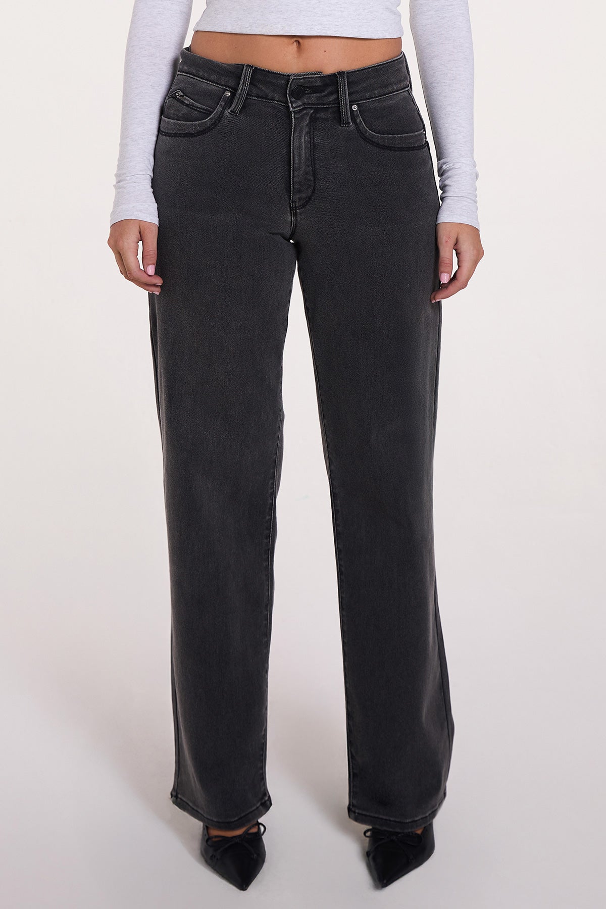 Women's Luxe High Rise WannaBettaButt Straight  Jeans YMI JEANS