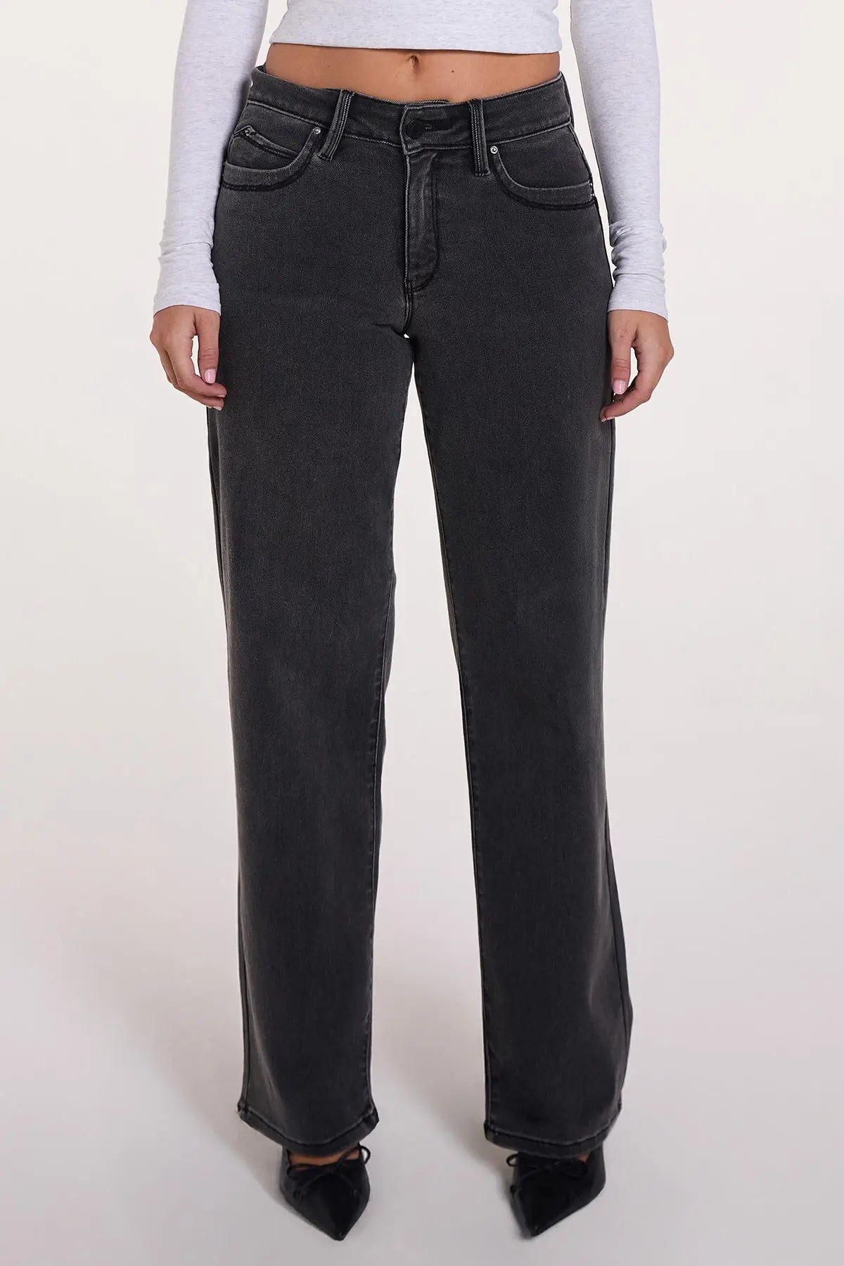 Women's Luxe High Rise WannaBettaButt Straight  Jeans YMI JEANS