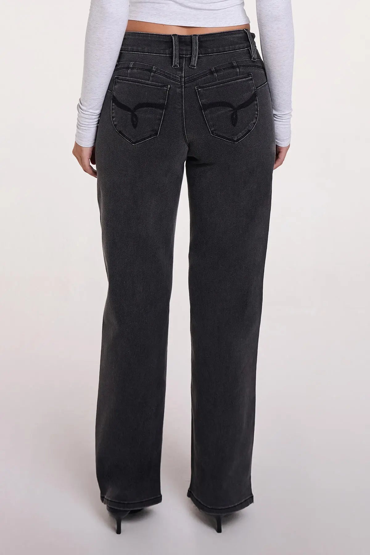 Women's Luxe High Rise WannaBettaButt Straight  Jeans YMI JEANS