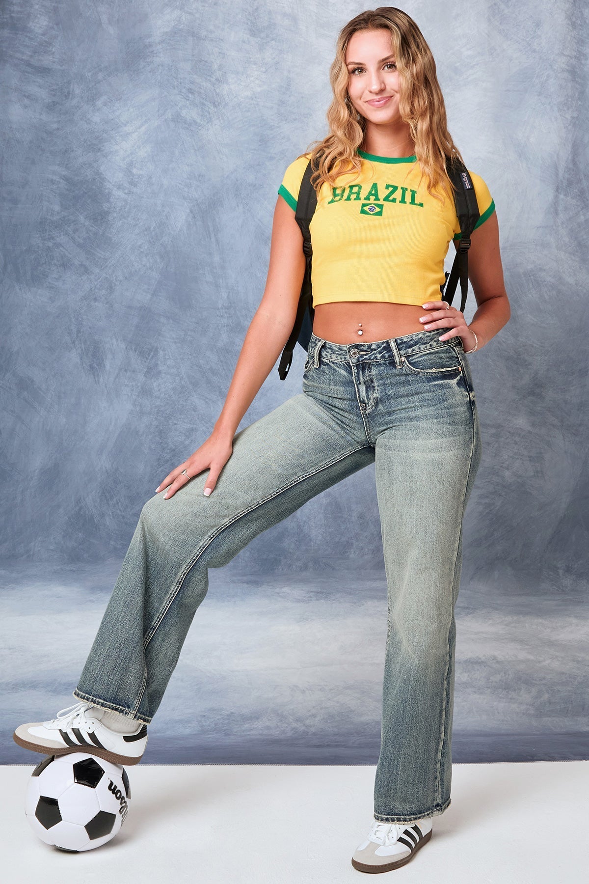 Women's Low Rise Wide Leg Rigid Jeans YMI JEANS