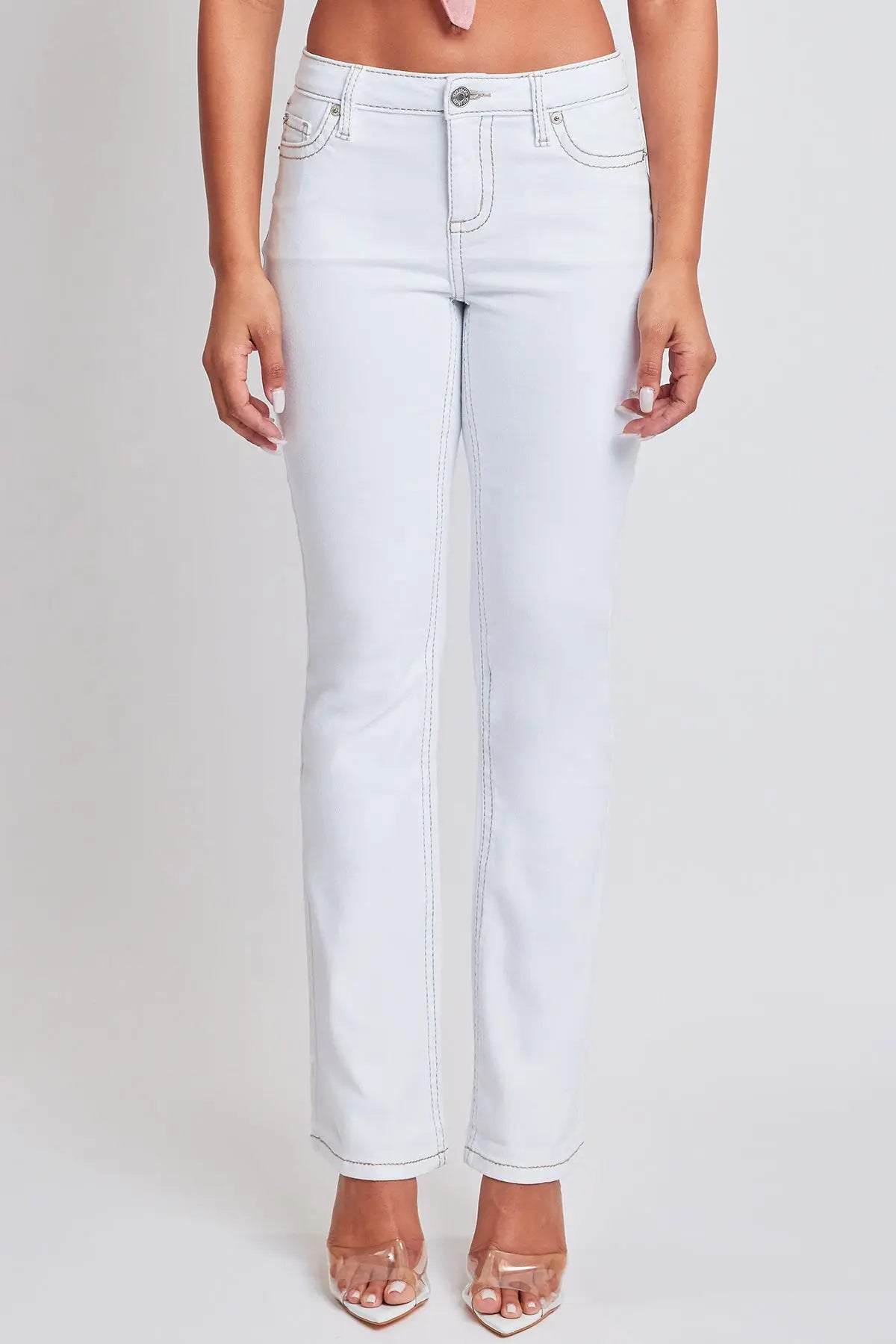 Women's Heavy Stitch Bootcut Jeans with Embroidered Pockets YMI JEANS