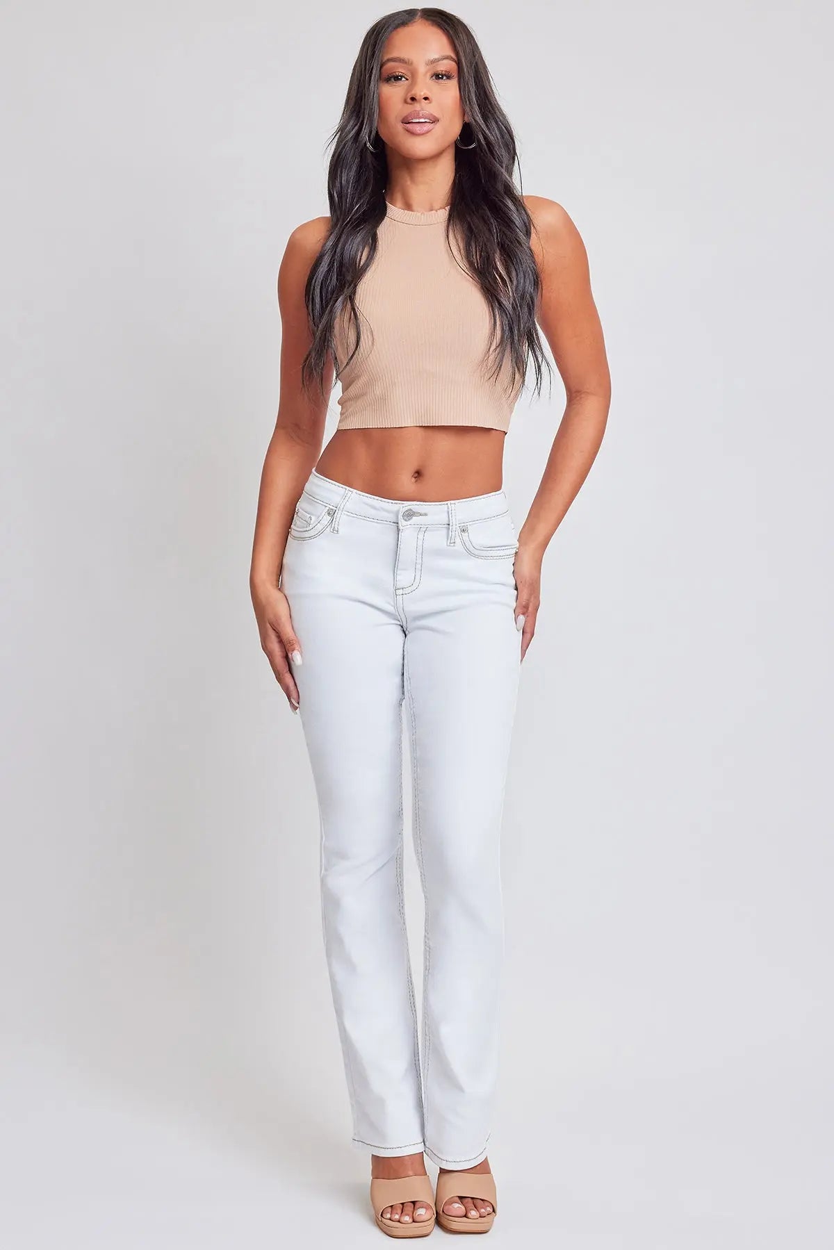 Women’s Premium Heavy Stitch Mid-Rise Bootcut Jeans YMI JEANS