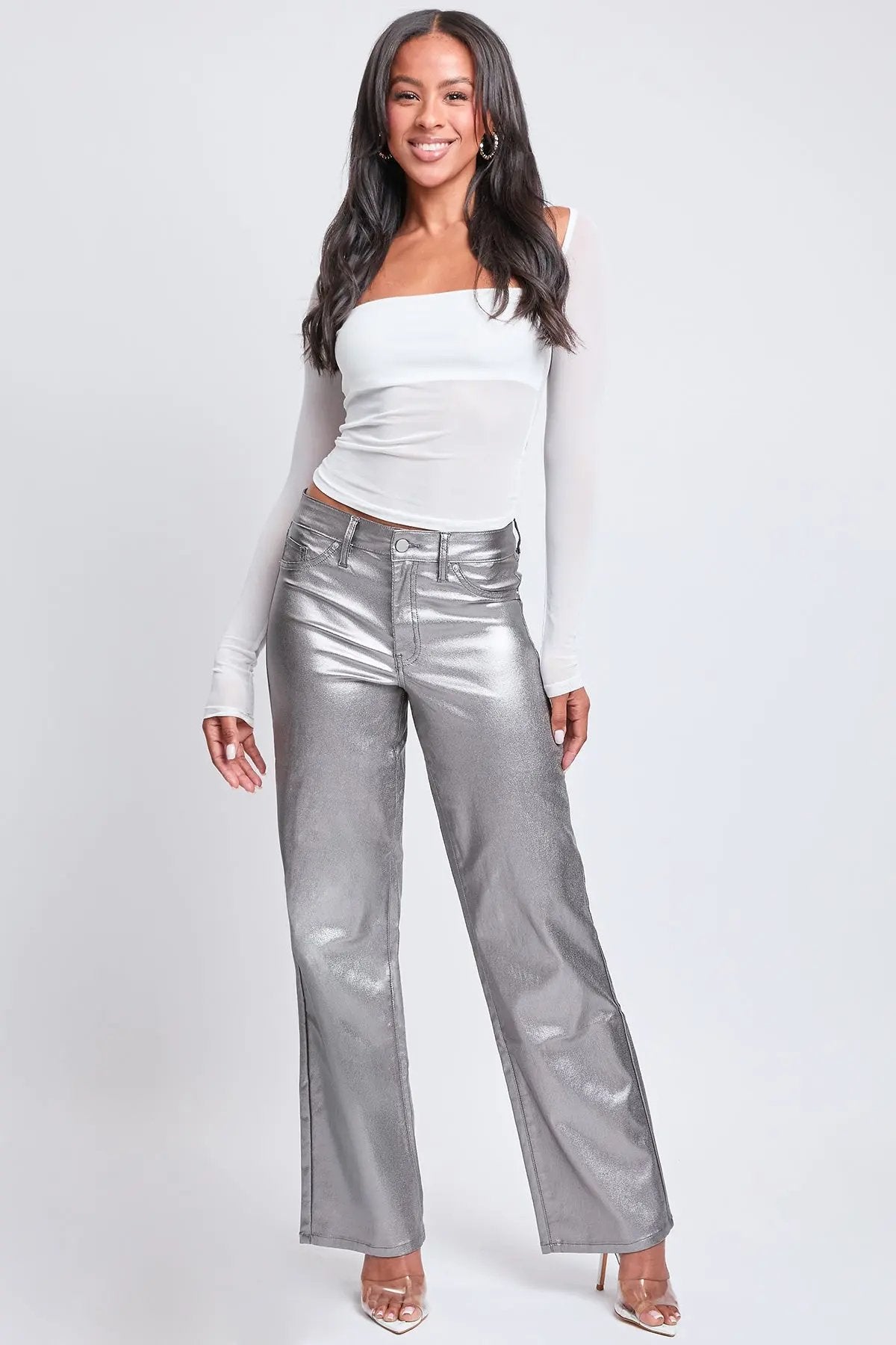 Women's Hyperstretch Straight  Metallic Pant - Love Salve