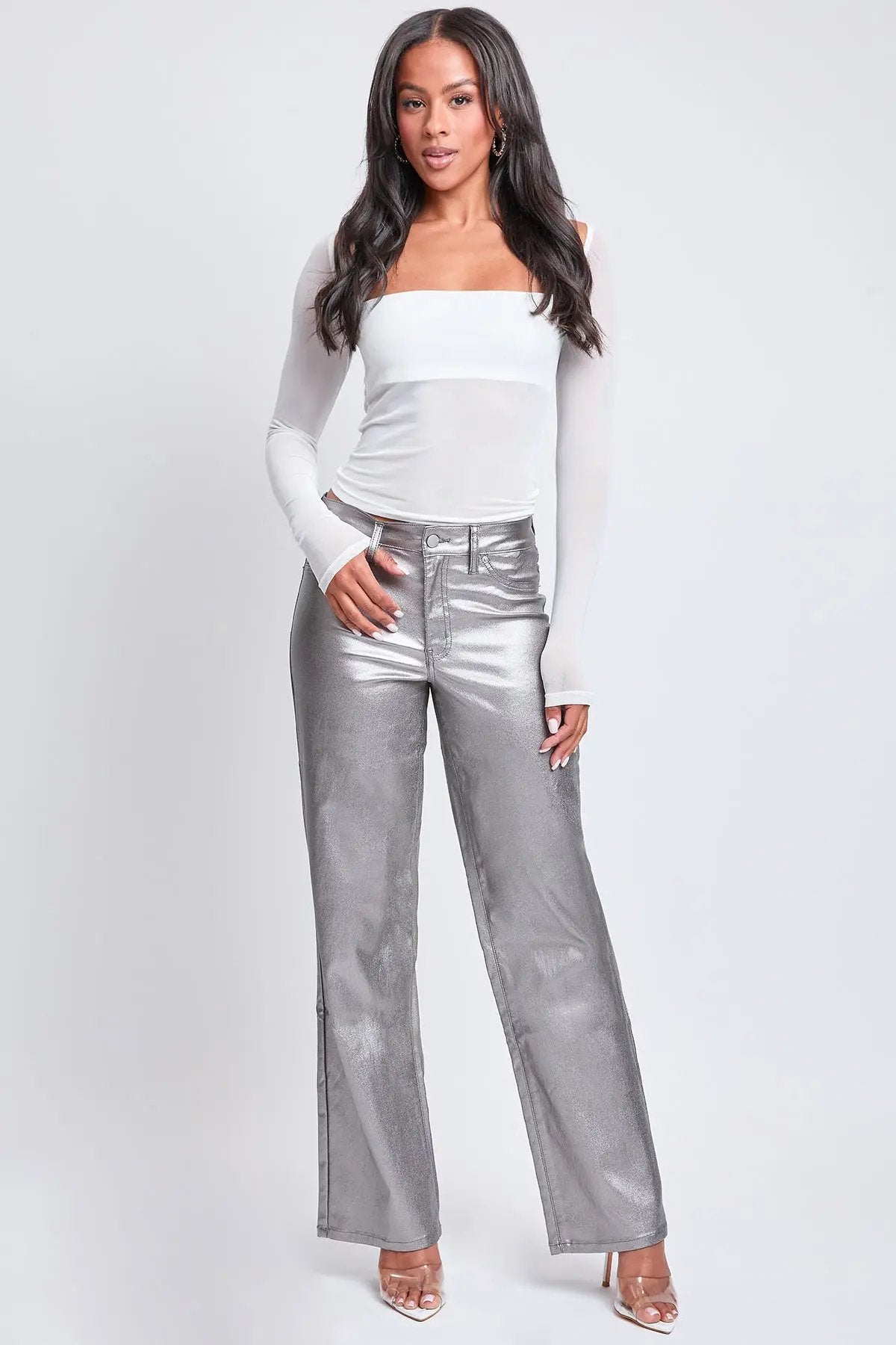 Women's Hyperstretch Straight  Metallic Pant - Love Salve
