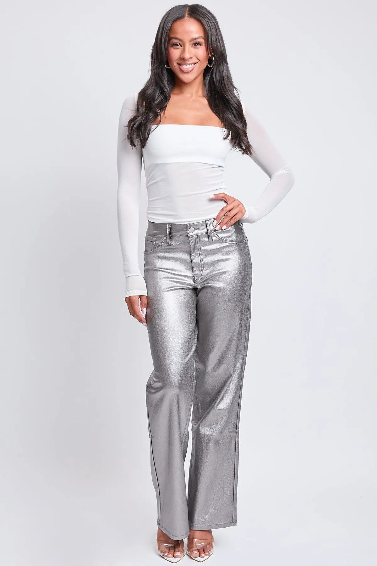 Women's Hyperstretch Straight  Metallic Pant - Love Salve