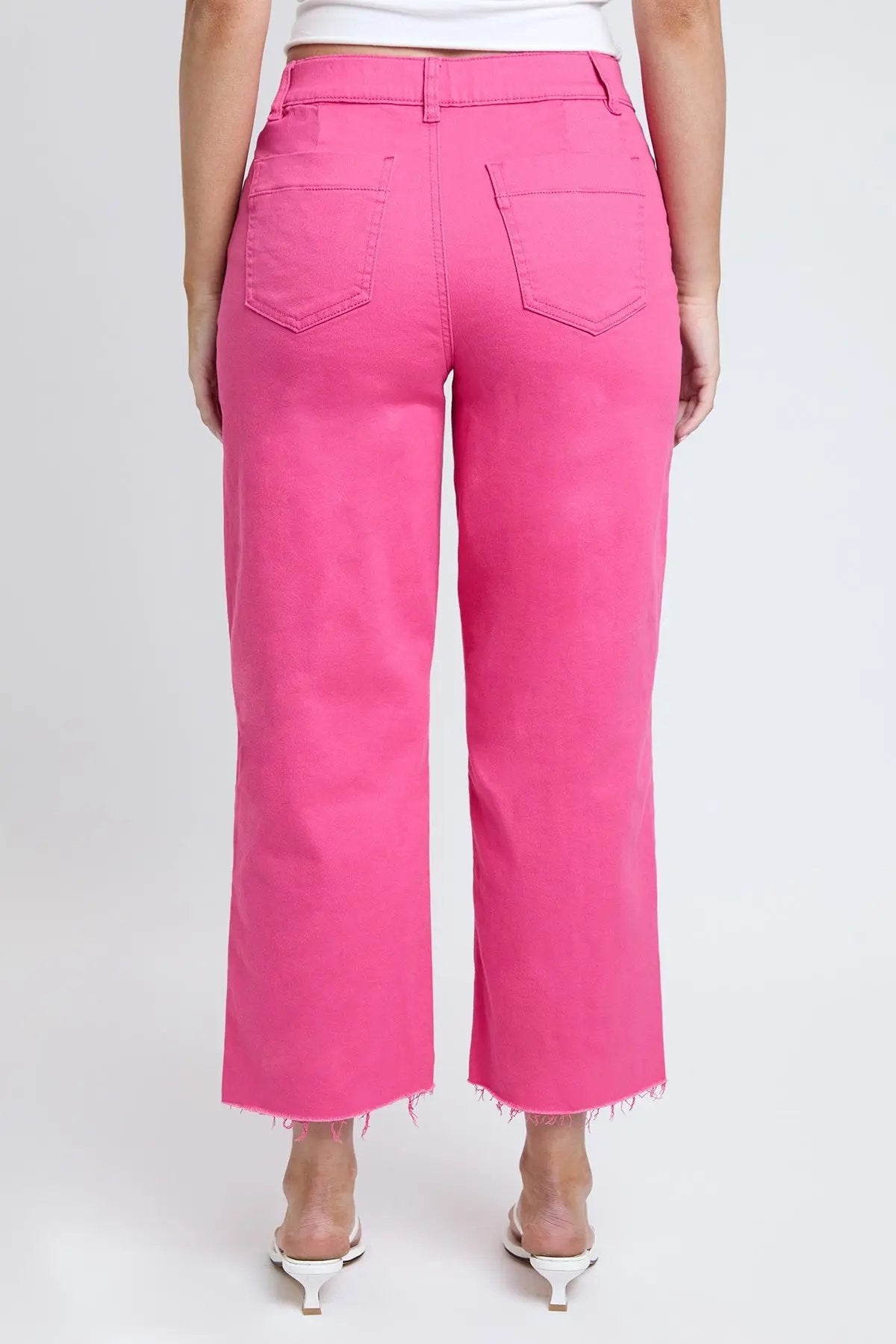 Women's High Rise Cropped Trouser Jeans Wide Leg Fit - Love Salve