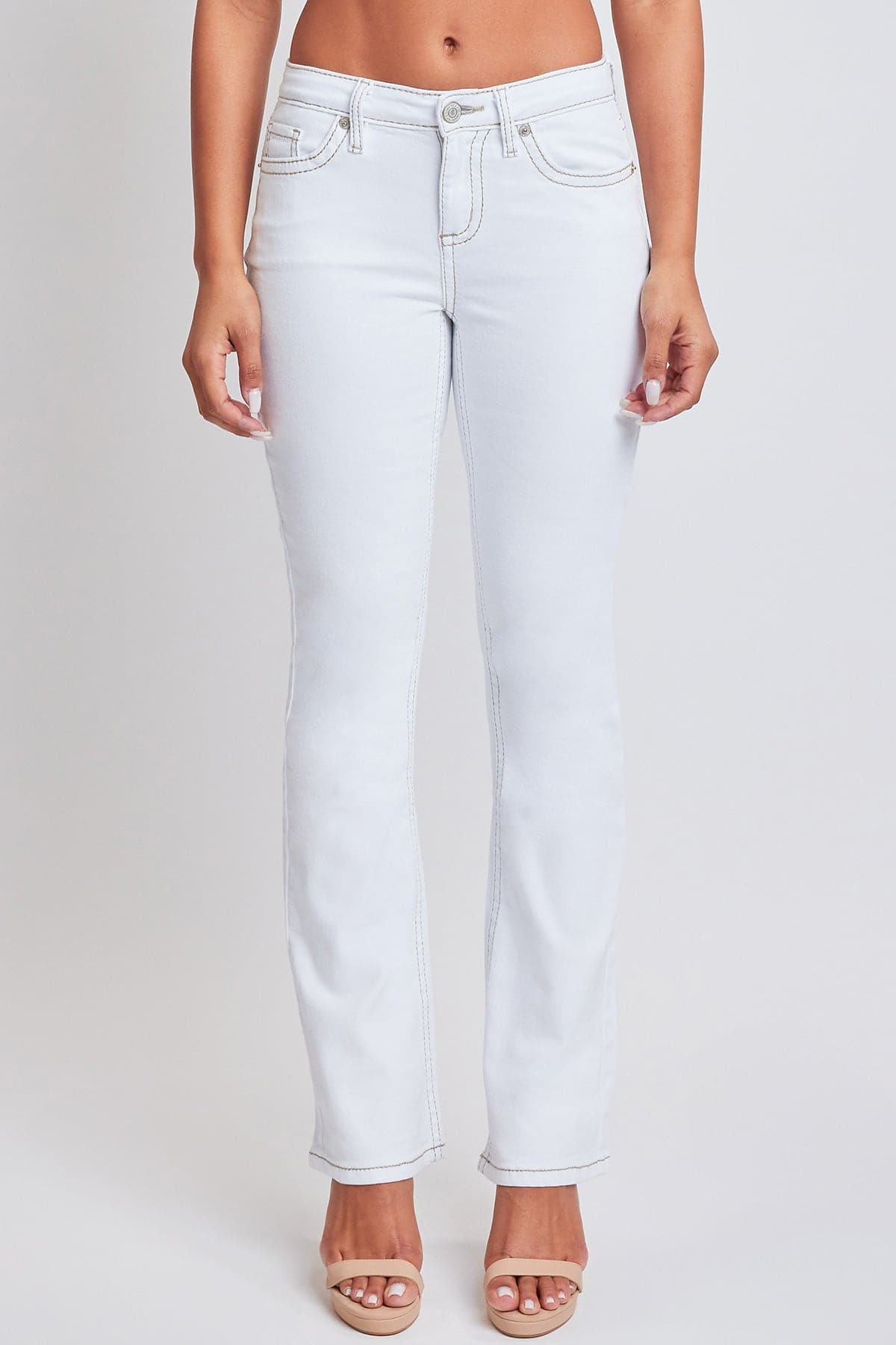 Women's Heavy Stitch Mid Rise Bootcut w/ Embroidery YMI JEANS