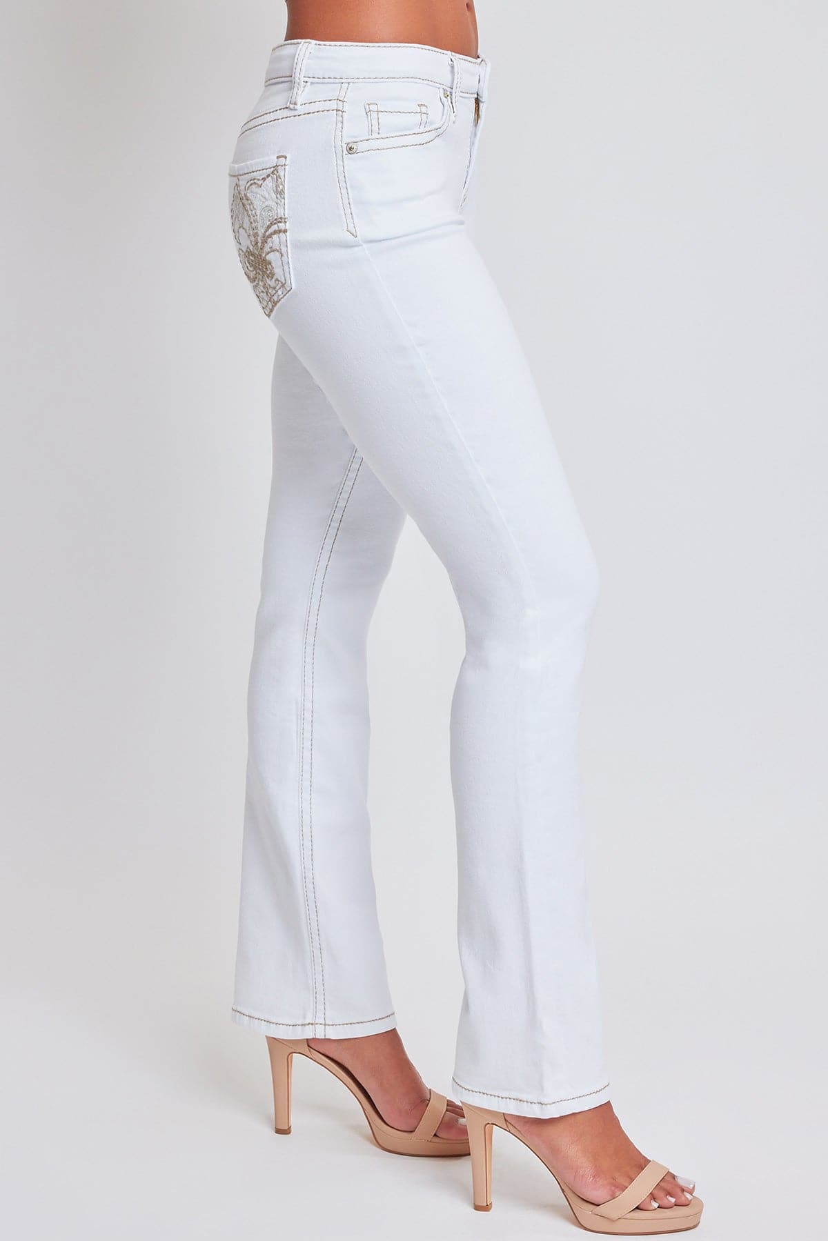 Women's Heavy Stitch Mid Rise Bootcut w/ Embroidery YMI JEANS
