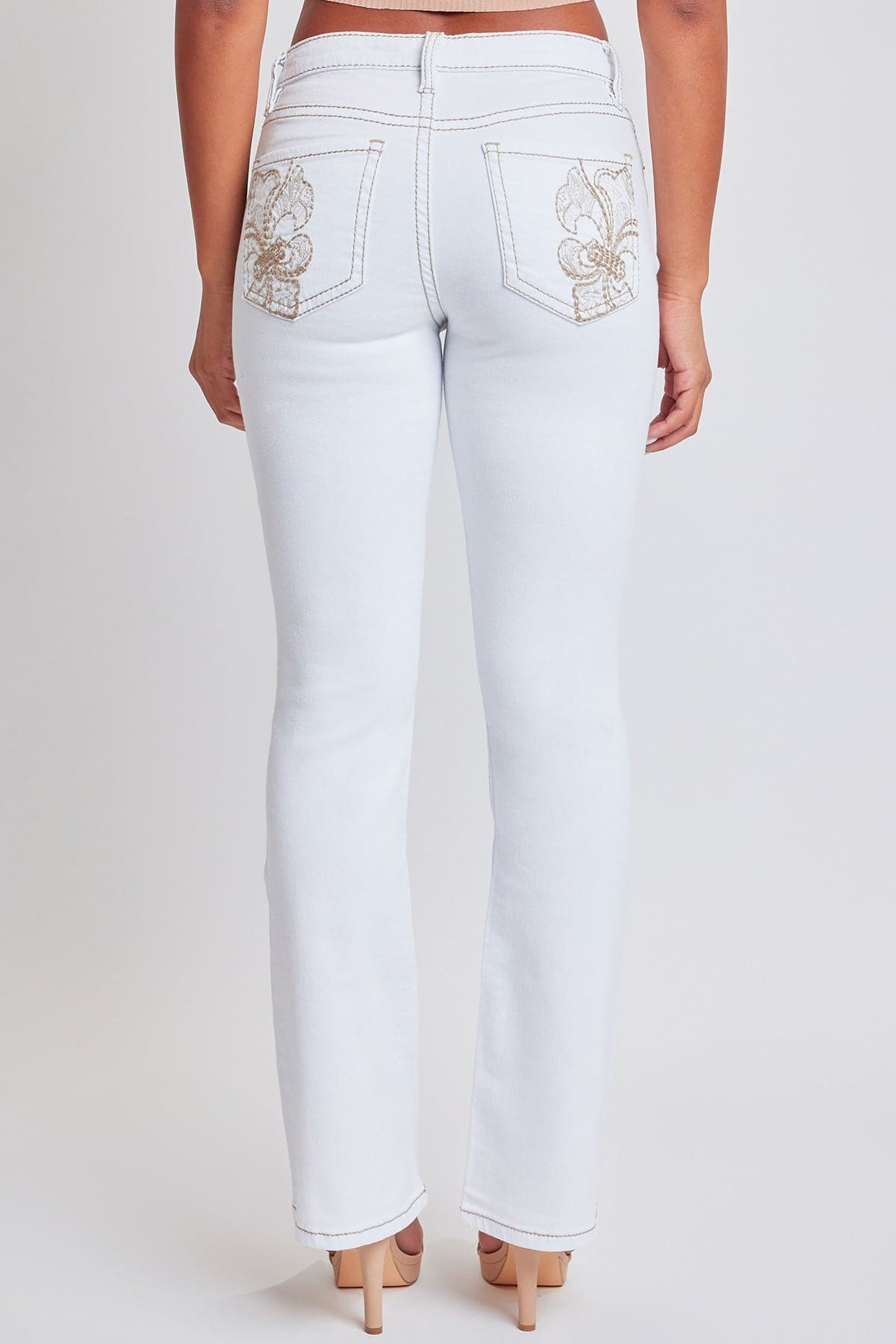 Women's Heavy Stitch Mid Rise Bootcut w/ Embroidery YMI JEANS