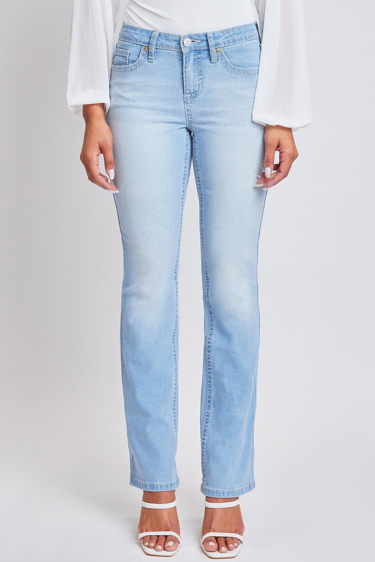 Women's Heavy Stitch Mid Rise Bootcut w/ Embroidery YMI JEANS