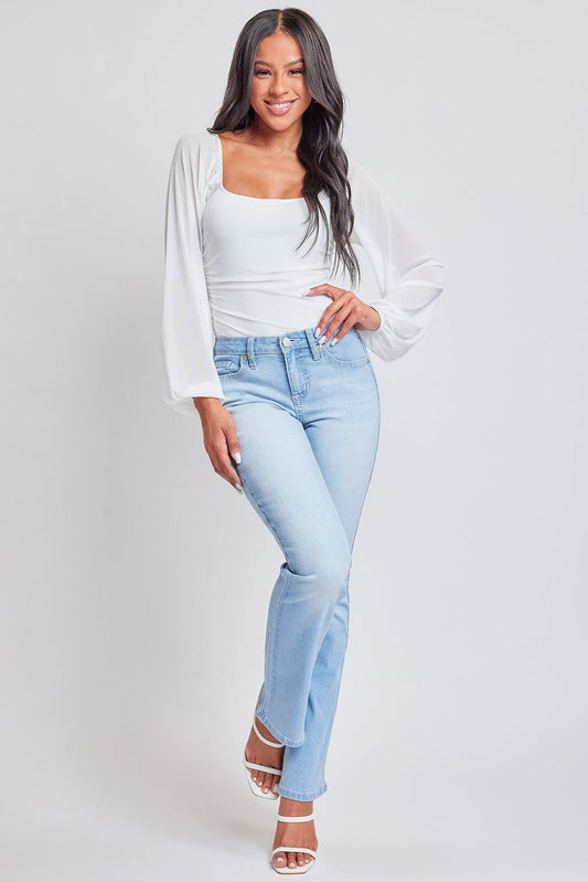 Women's Heavy Stitch Mid Rise Bootcut w/ Embroidery YMI JEANS