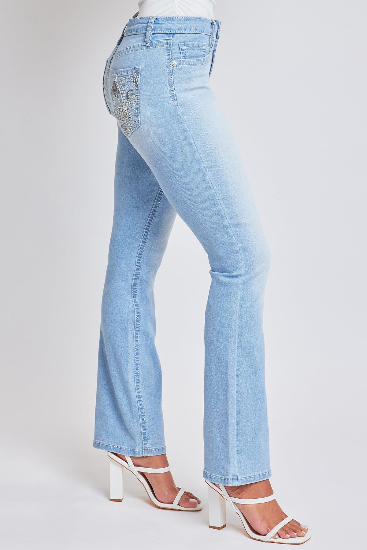 Women's Heavy Stitch Mid Rise Bootcut w/ Embroidery YMI JEANS