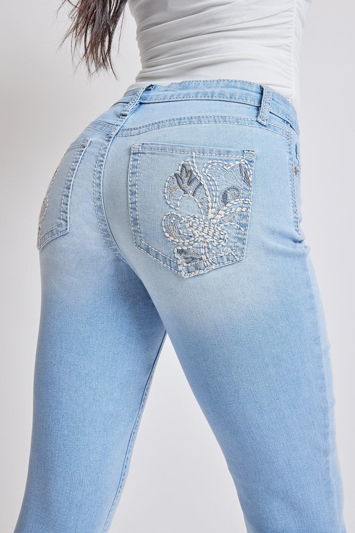 Women's Heavy Stitch Mid Rise Bootcut w/ Embroidery YMI JEANS