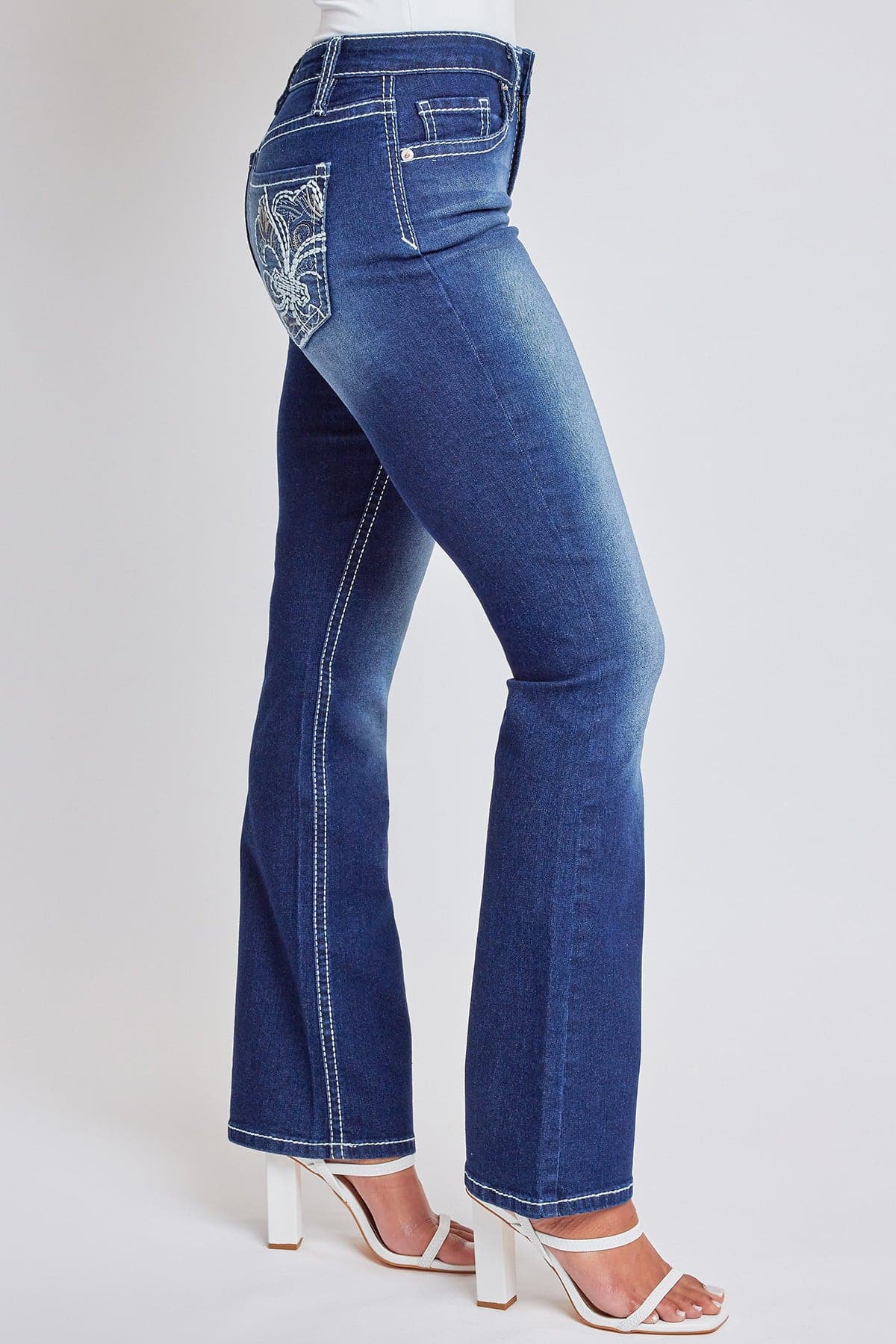 Women's Heavy Stitch Mid Rise Bootcut w/ Embroidery YMI JEANS