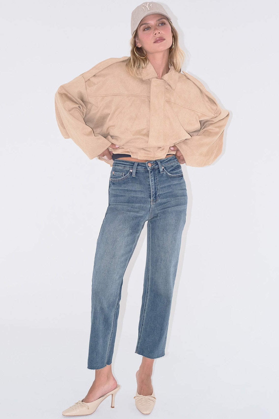 Women's Luxe Cropped Straight Leg Jeans YMI JEANS