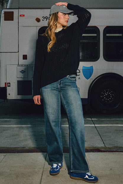 YMI JEANS: Luxe Wide Leg Stretch Jeans