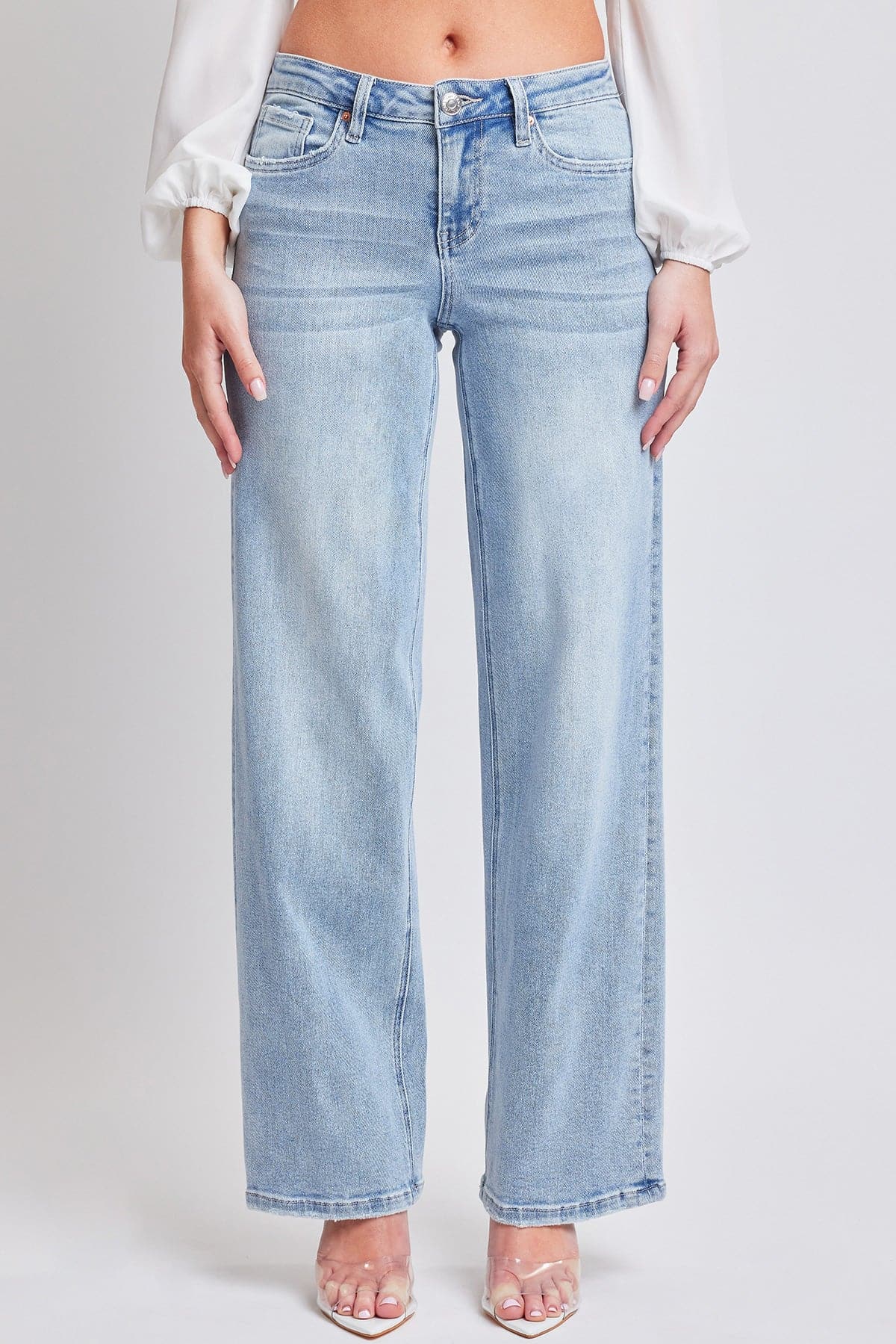 YMI JEANS: Luxe Wide Leg Stretch Jeans