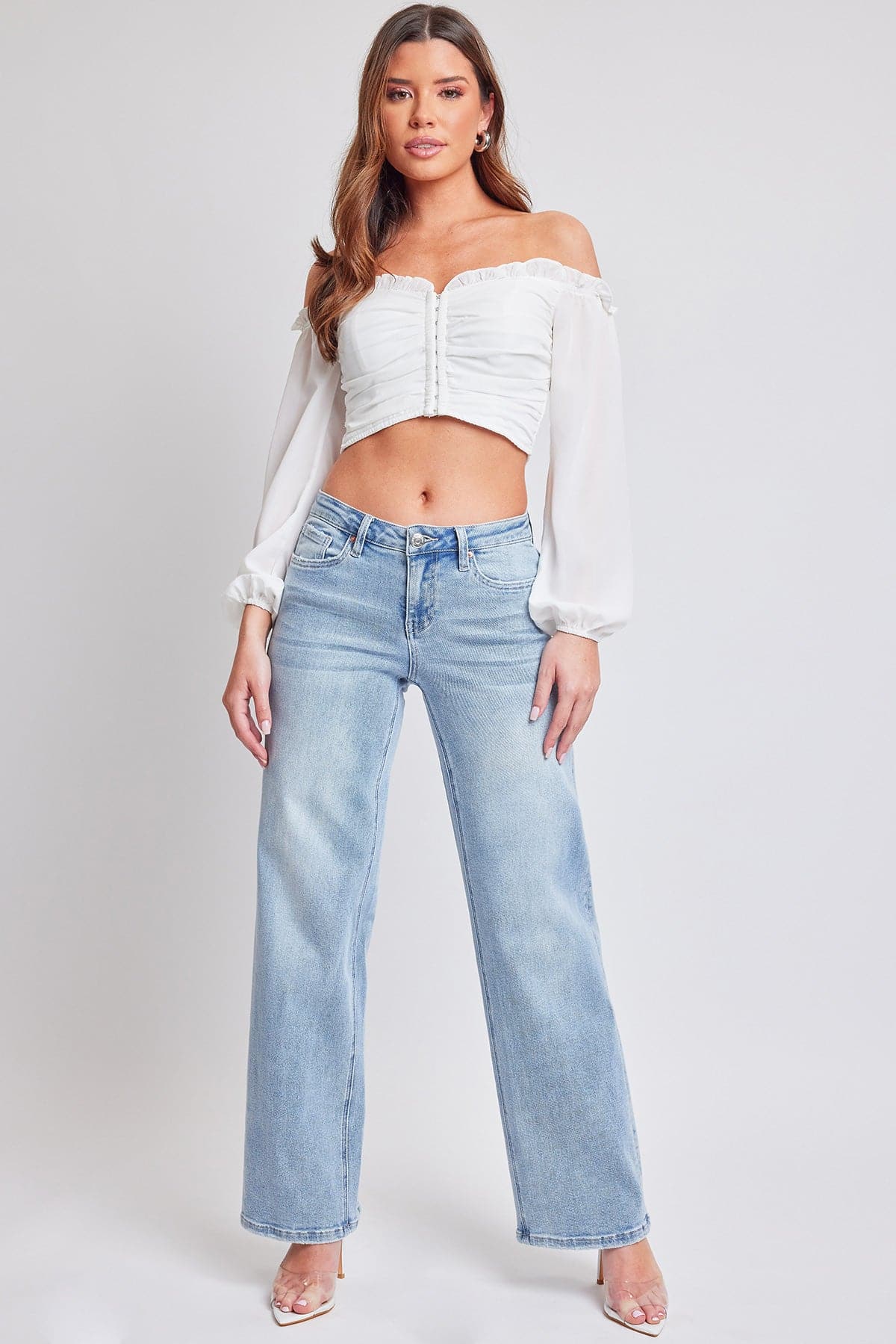 YMI JEANS: Luxe Wide Leg Stretch Jeans