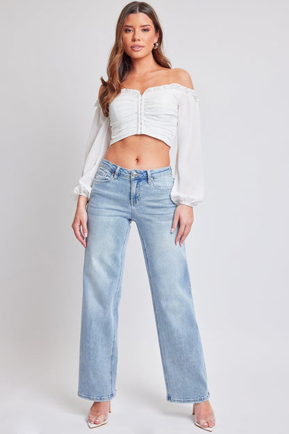 YMI JEANS: Luxe Wide Leg Stretch Jeans