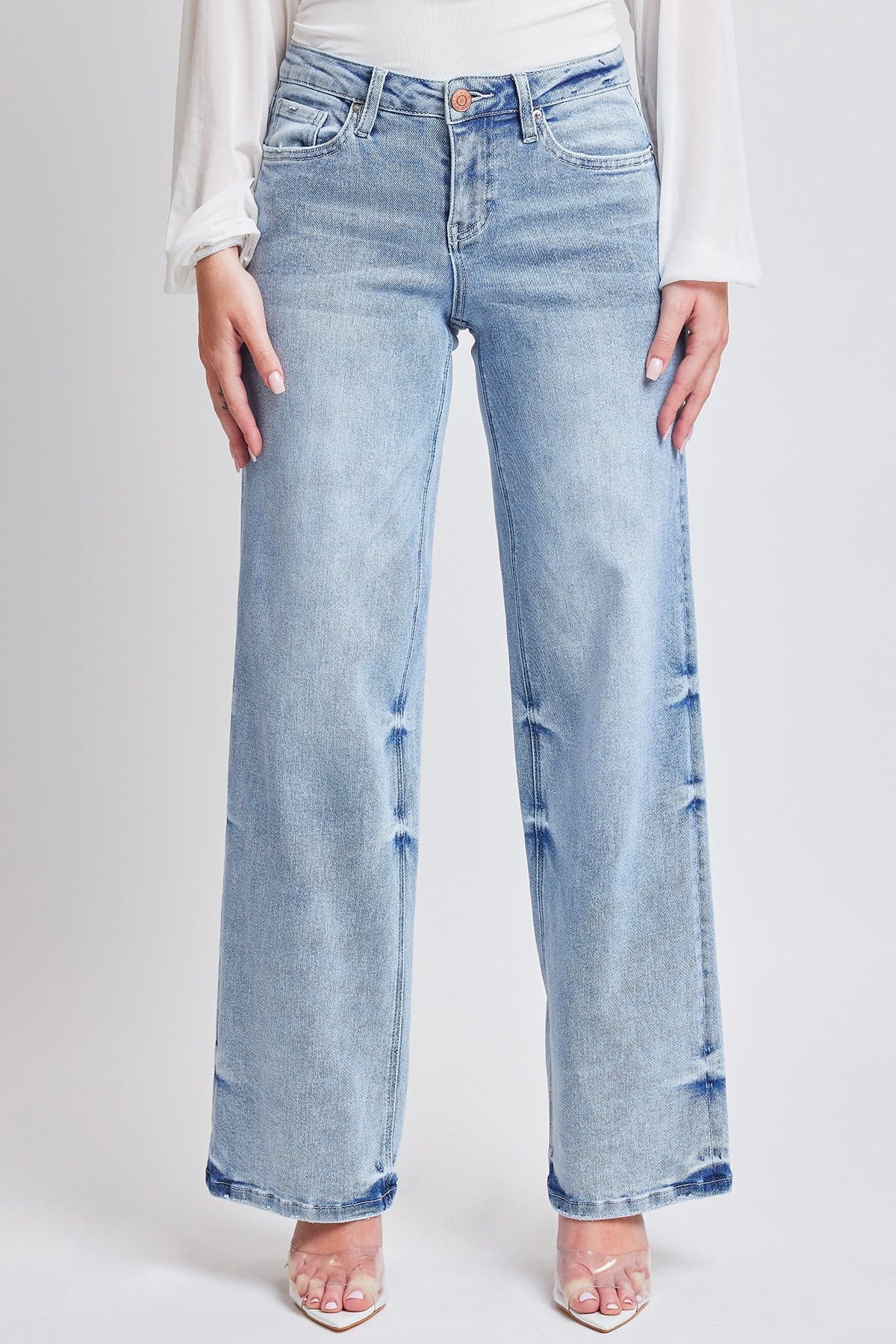 YMI JEANS: Luxe Wide Leg Stretch Jeans